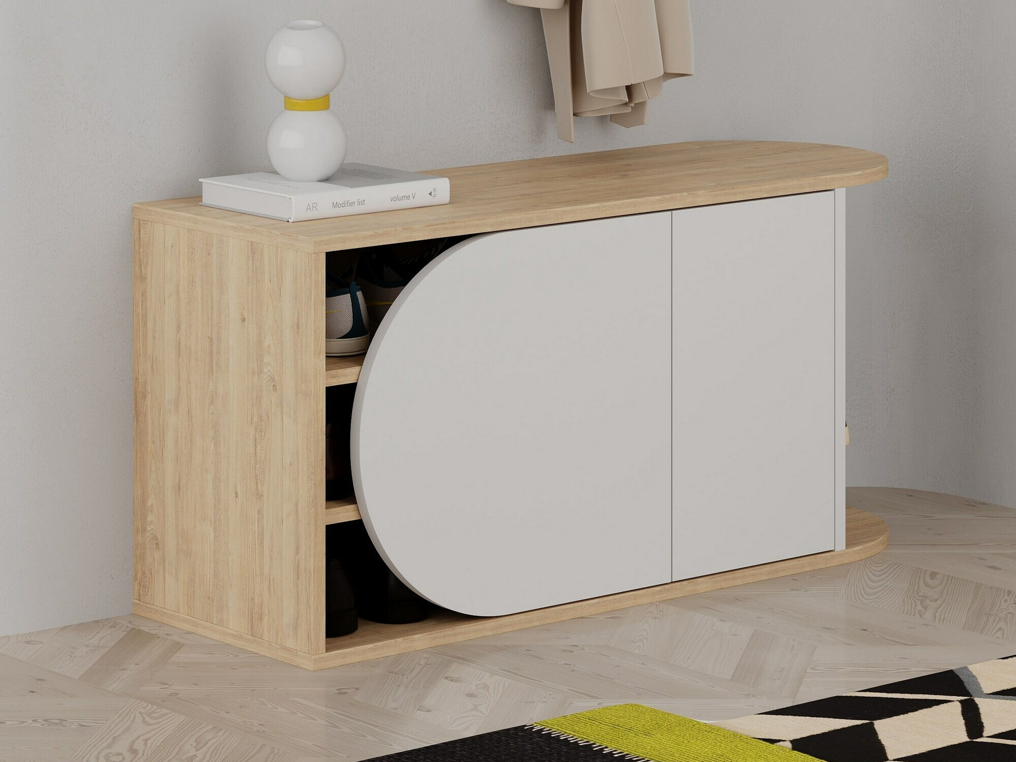 Cipelarnik Kailua 2151 (Belo + Hrast)