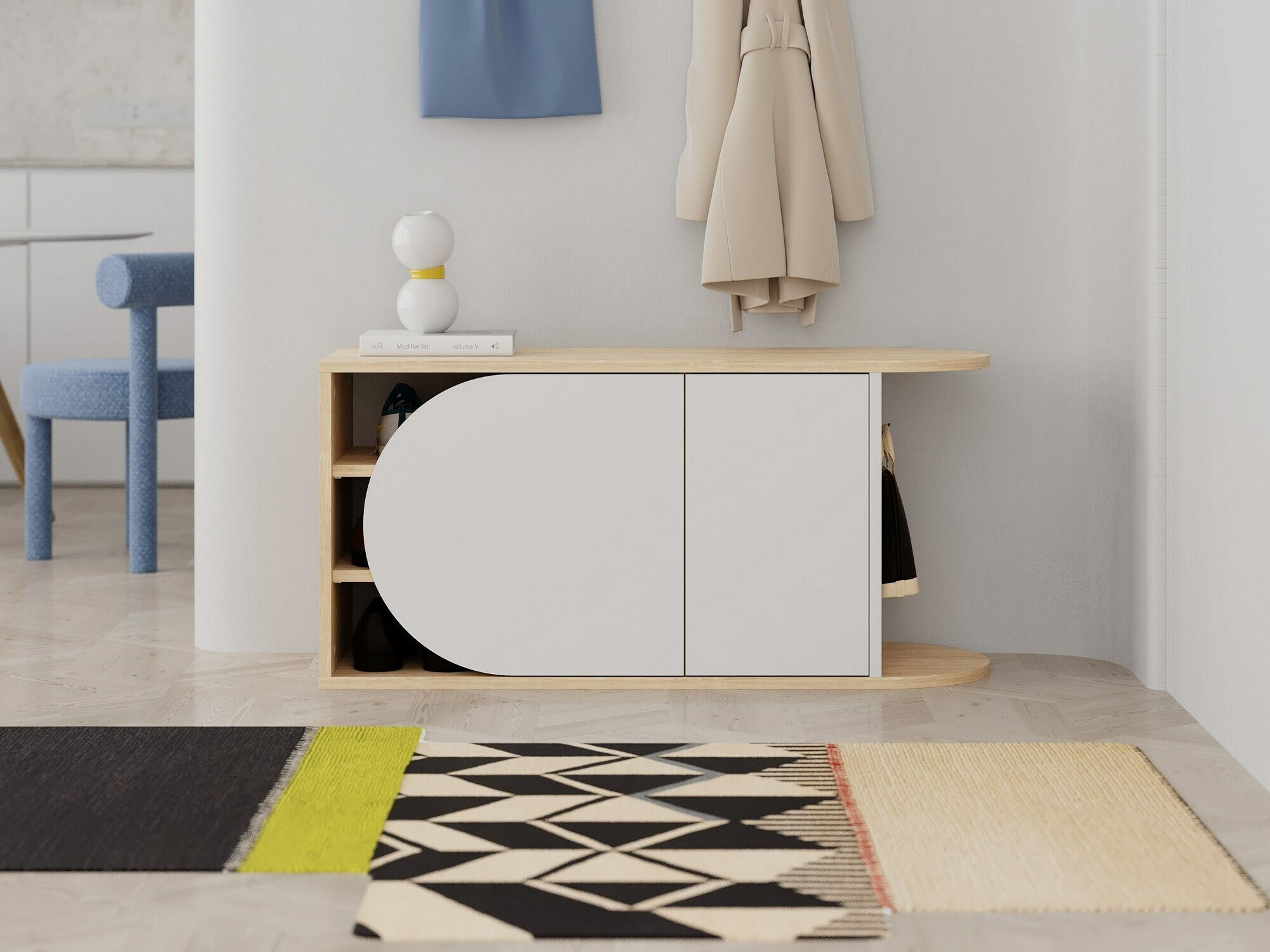 Cipelarnik Kailua 2151 (Belo + Hrast)