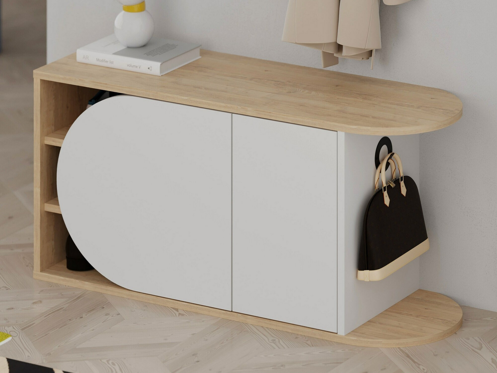 Cipelarnik Kailua 2151 (Belo + Hrast)