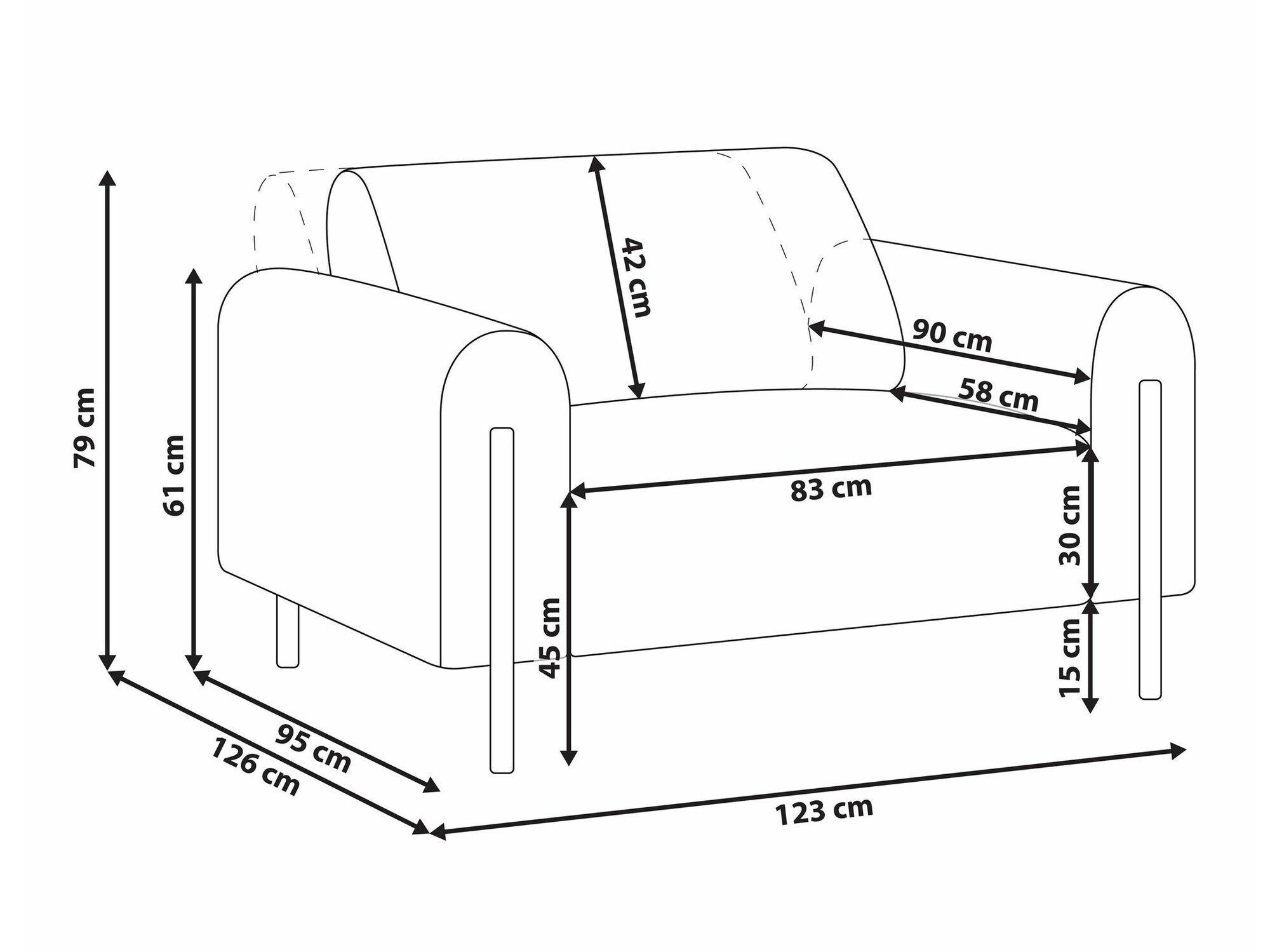 Fotelja Berwyn 2067 (Sivo)