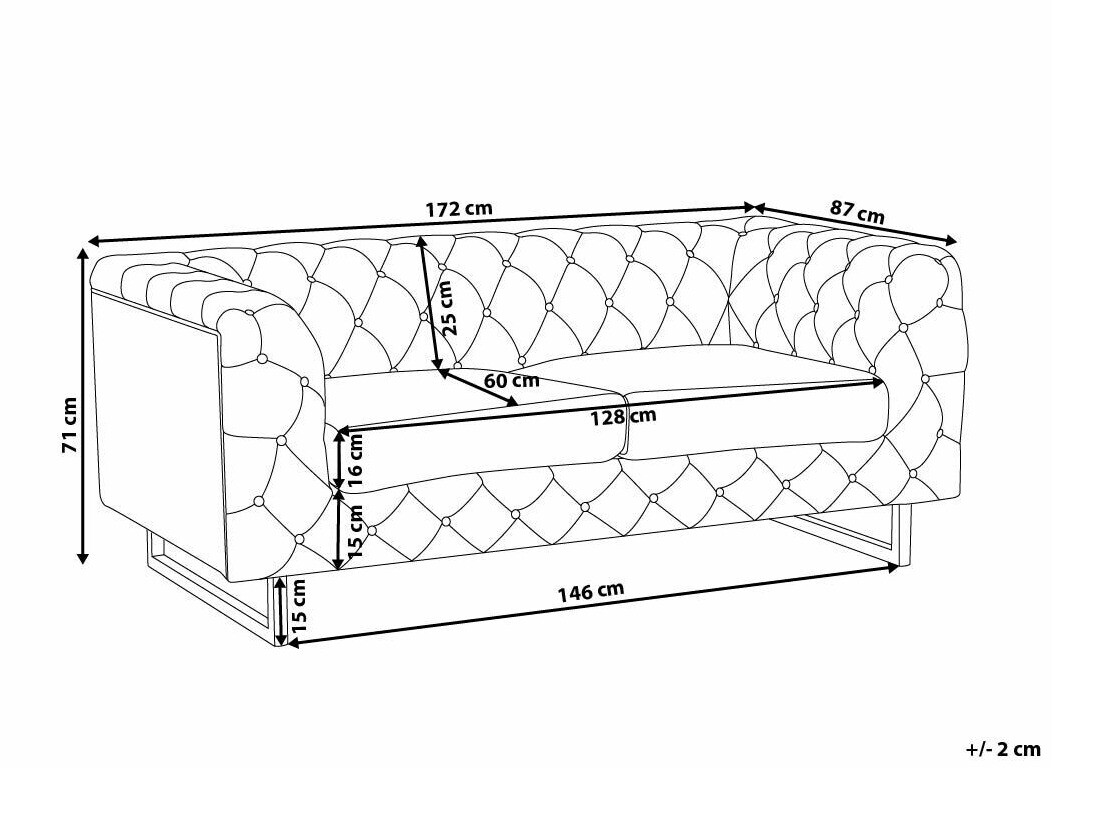 Česterfild sofa Berwyn 2090 (Bež)