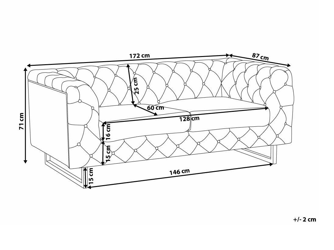 Česterfild sofa Berwyn 2090 (Sivo)