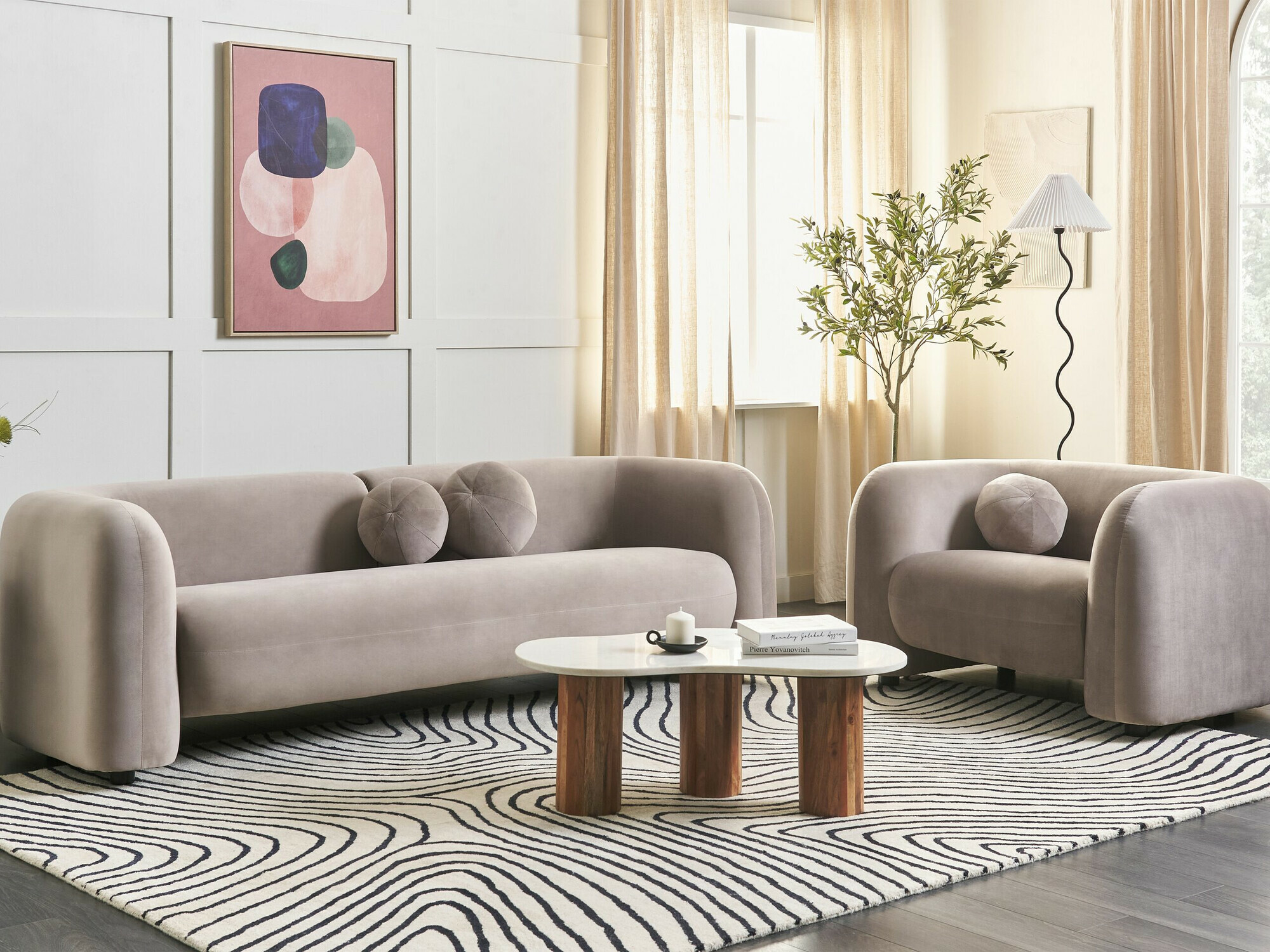 Set tapaciranog nameštaja Veselme 104 (Taupe)