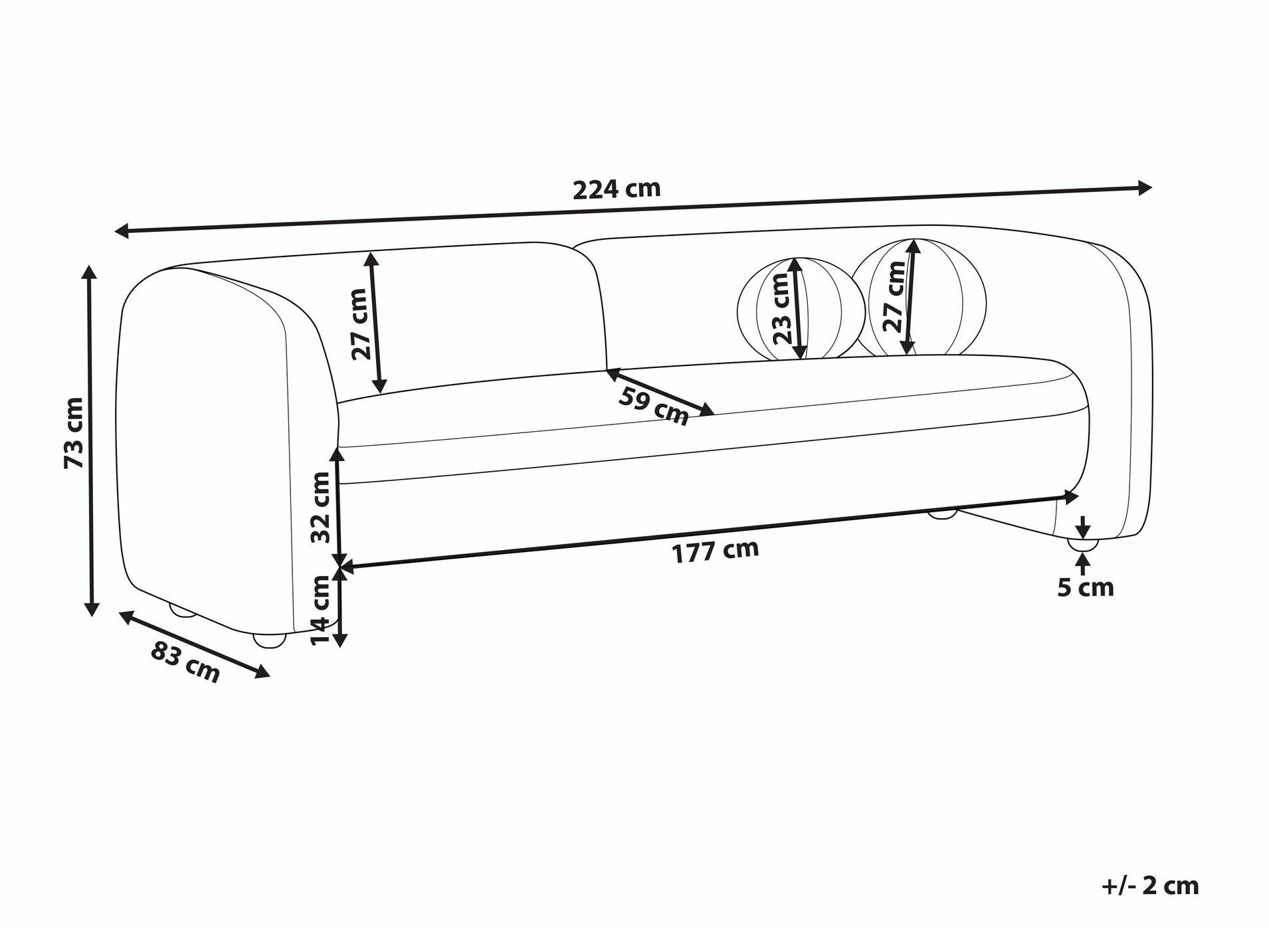 Sofa Veselme 102 (Bež)