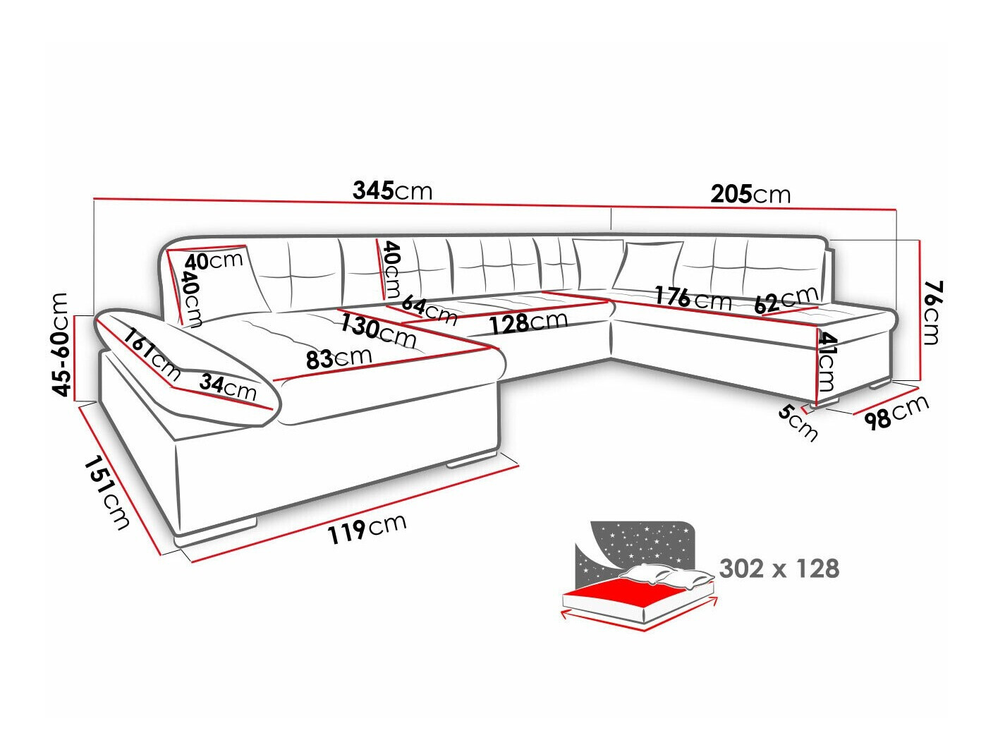 Ugaona sofa Comfivo 173 (Baloo 2074)