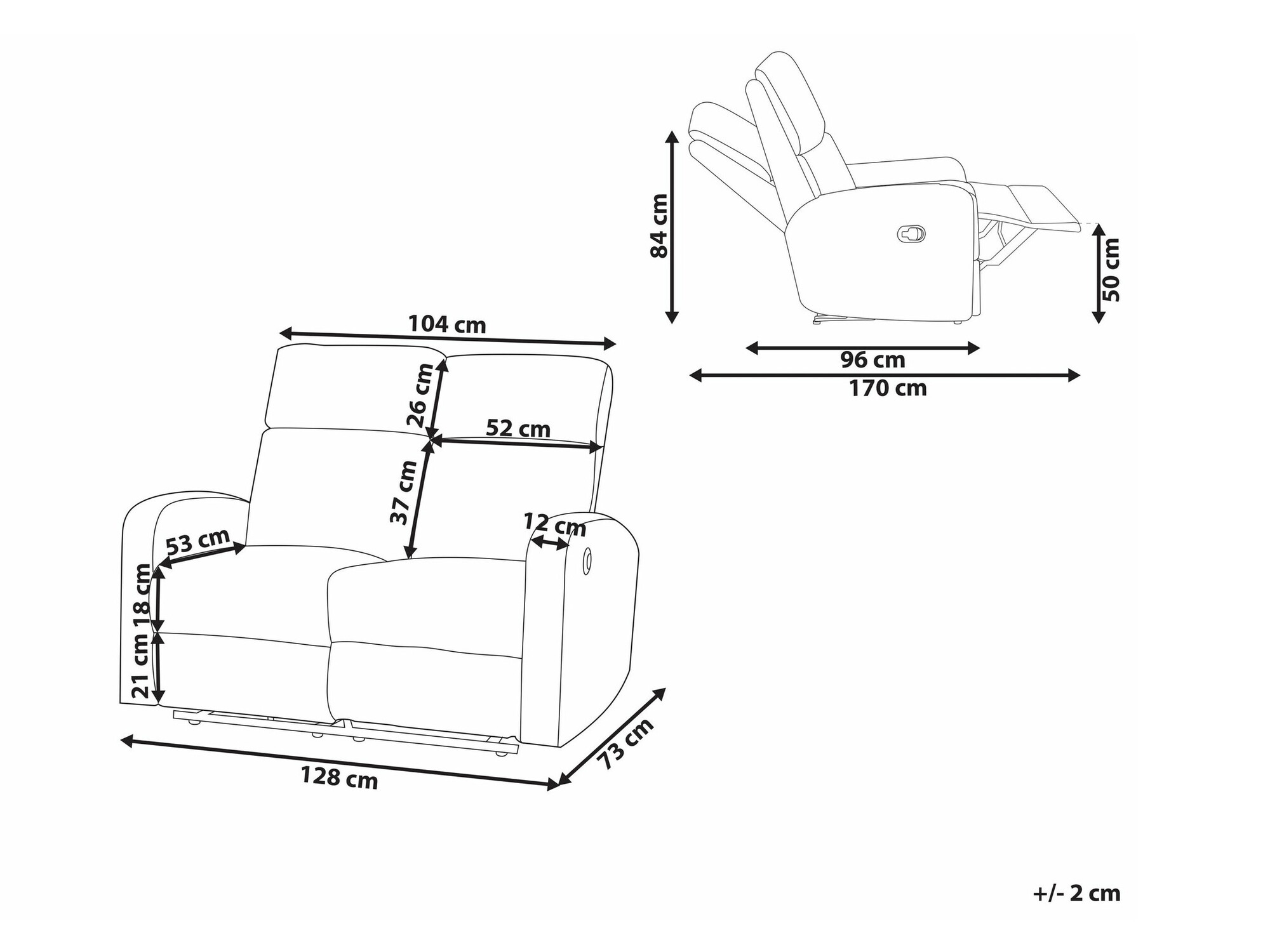 Relaks sofa Berwyn 2108 (Krem)