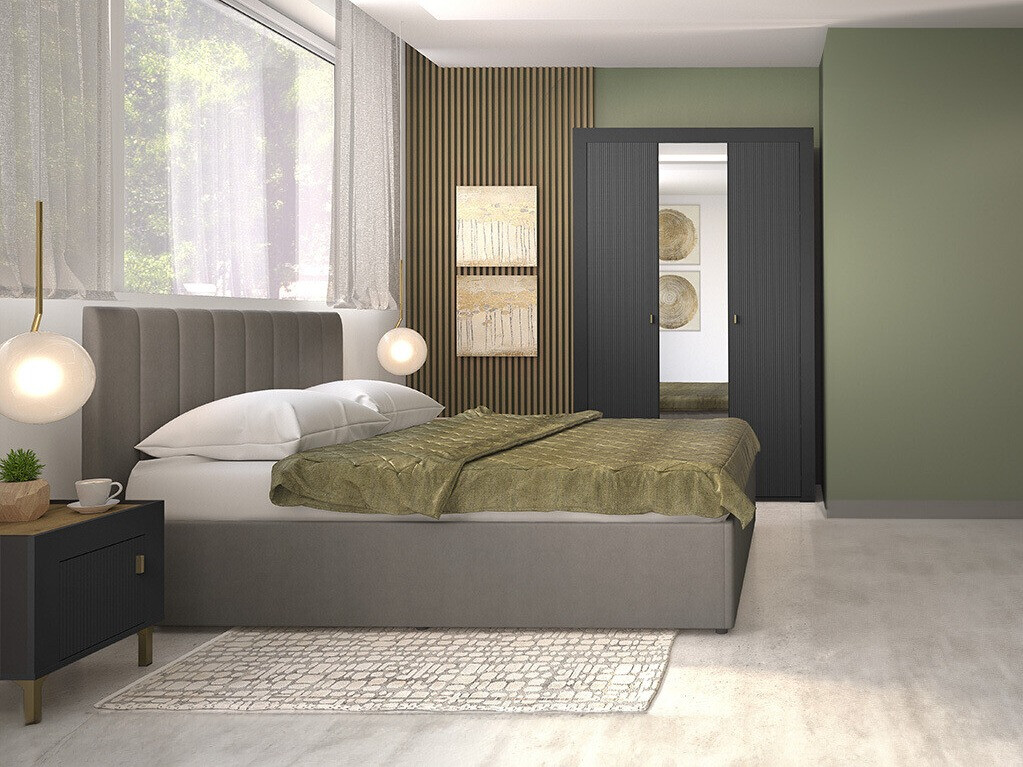 Set spavaća soba Mormavu 113 (Mat crna)