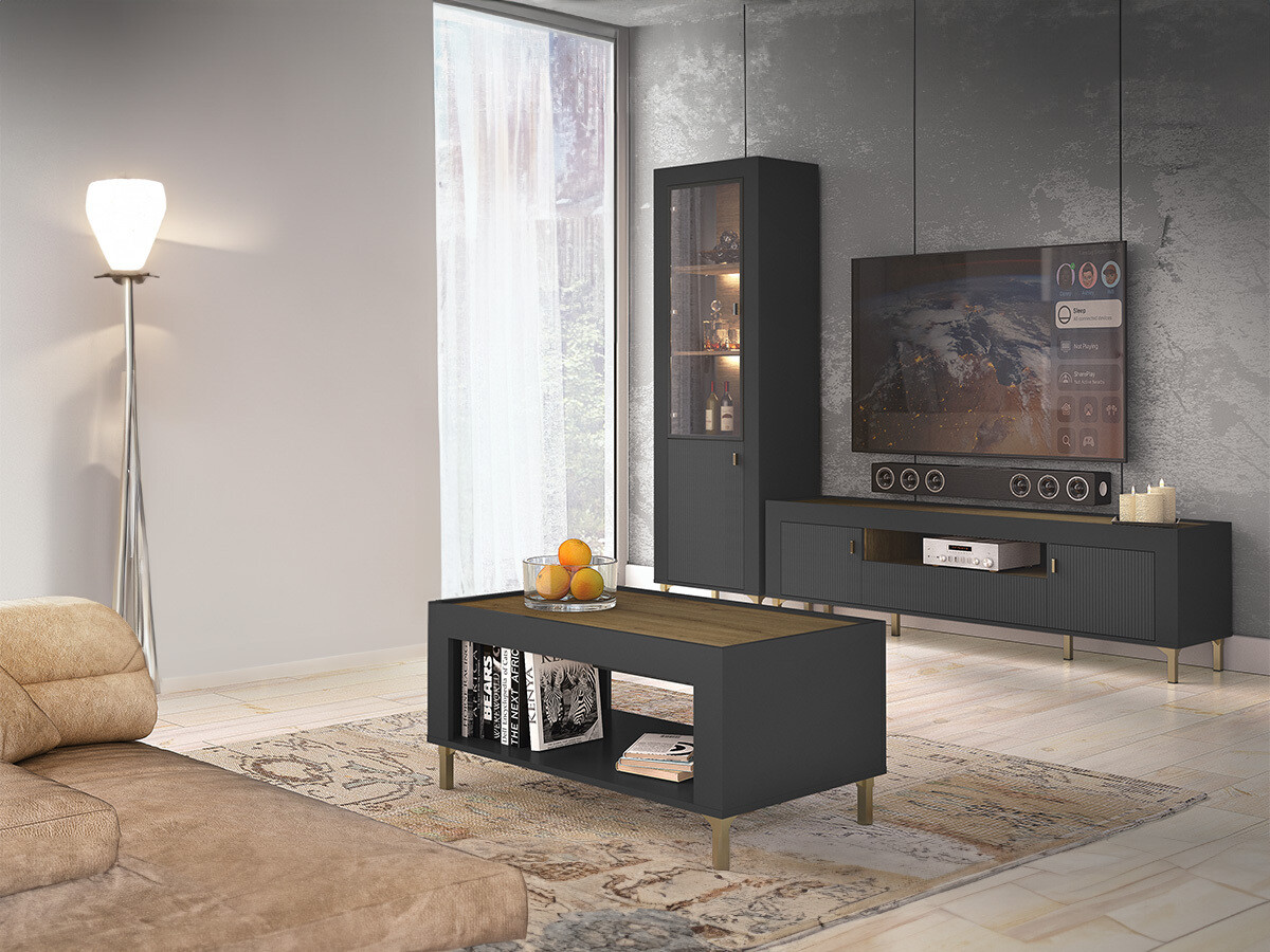 Set za dnevnu sobu Mormavu 114 (Mat crna)