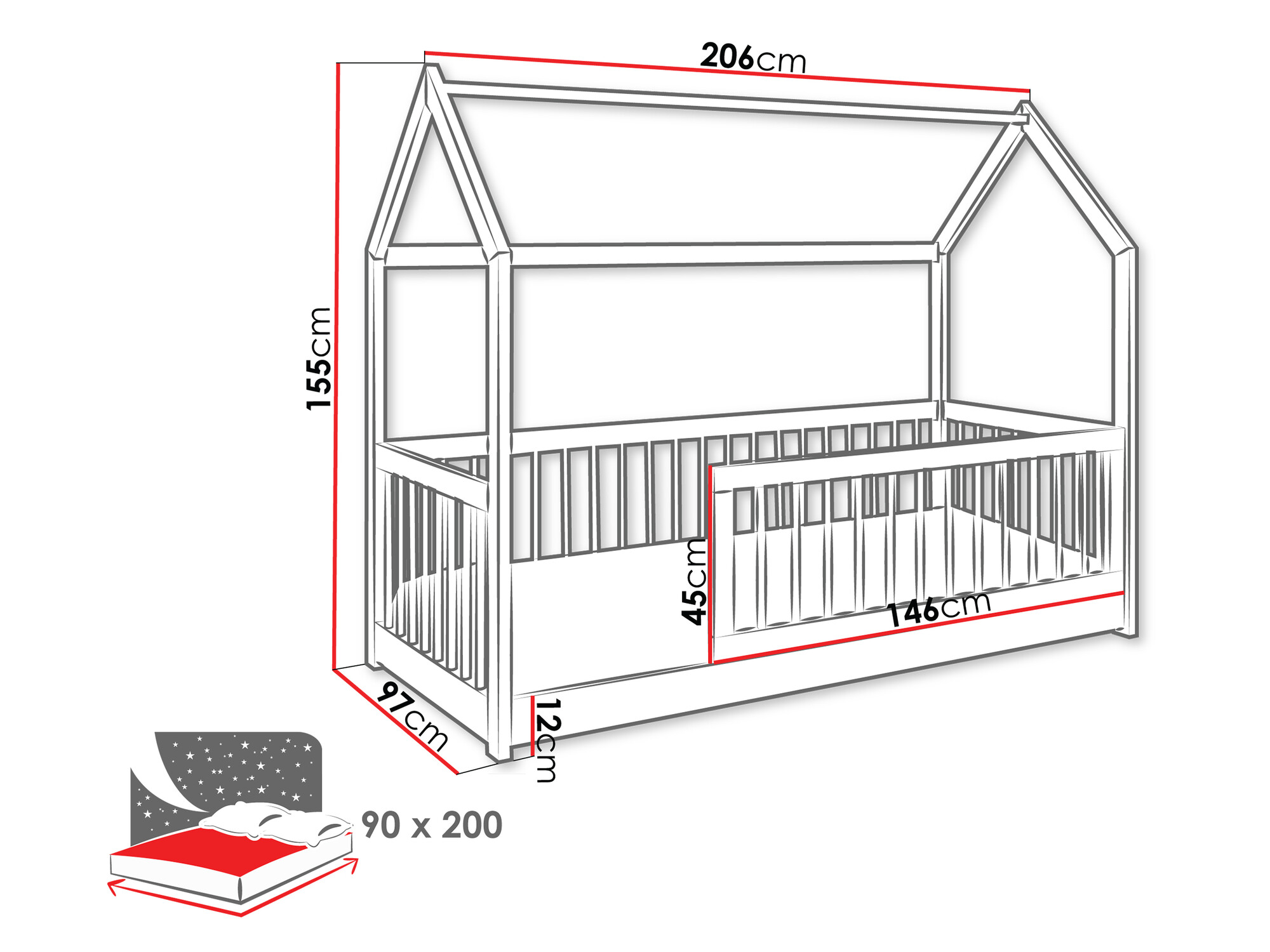 Krevet Henderson 168 (Belo)