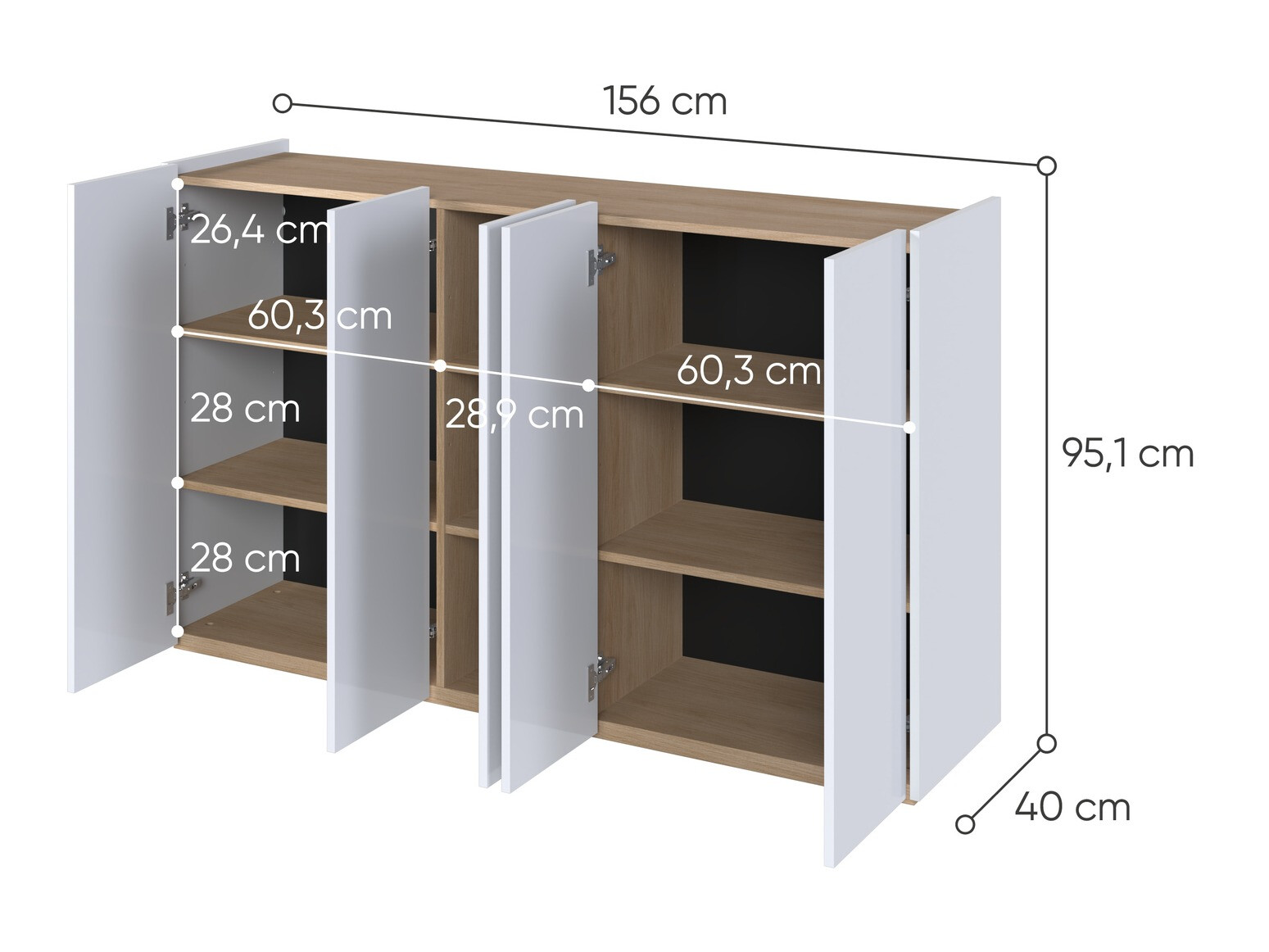 Ormarić Fresno 147 (Sjajno belo)