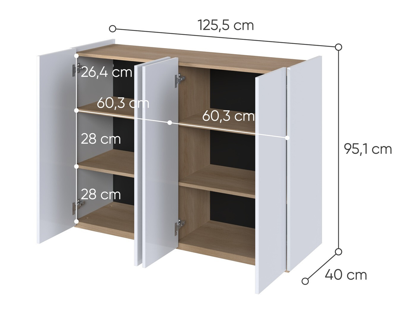 Ormarić Fresno 148 (Sjajno belo)