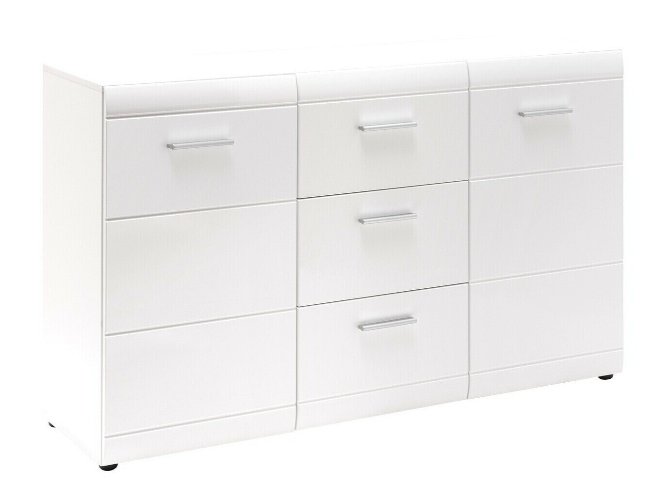 Komoda Livromu 108 (Sjajno belo + Belo)