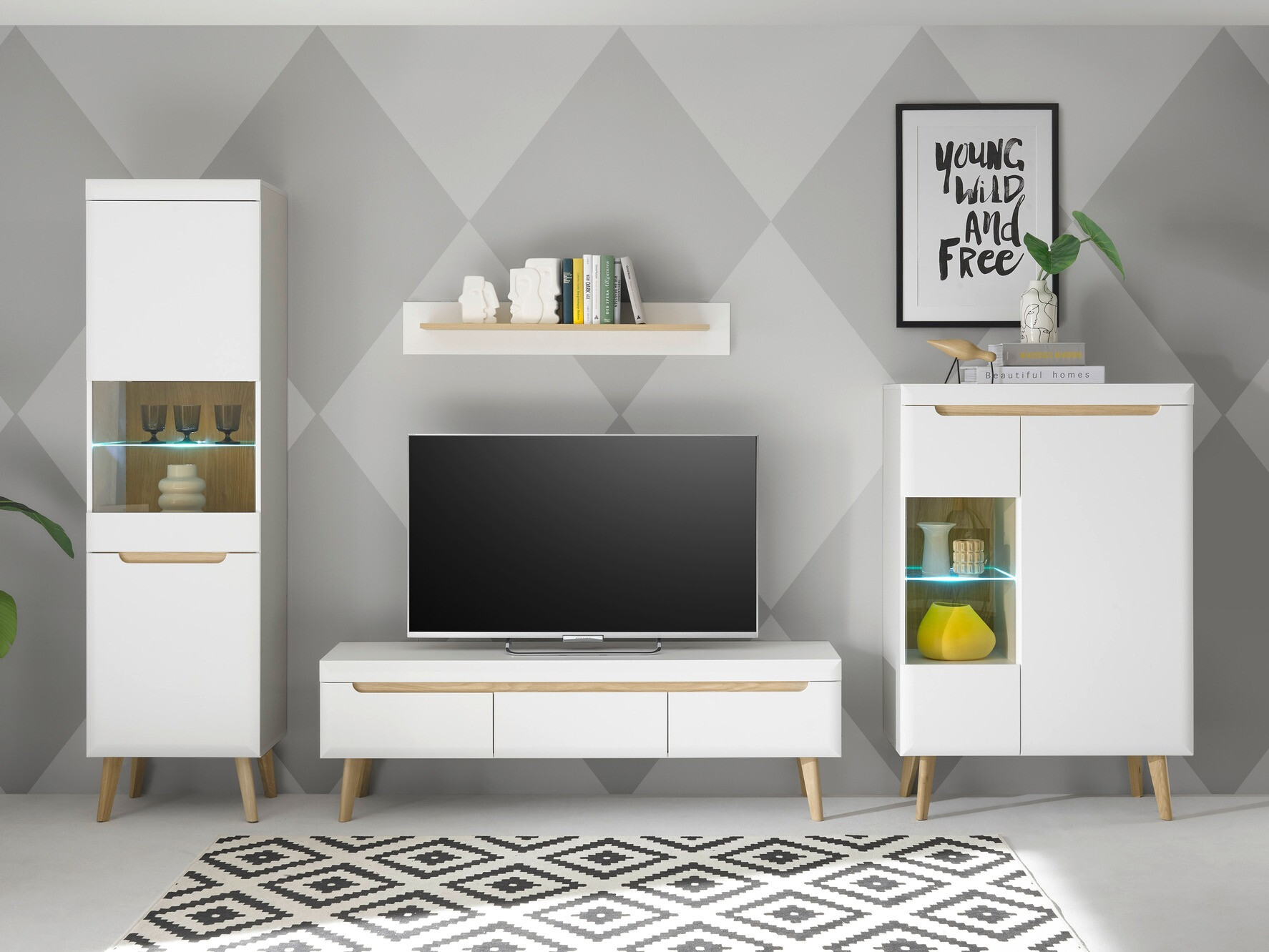 Set za dnevnu sobu Vircava 111 (Belo)