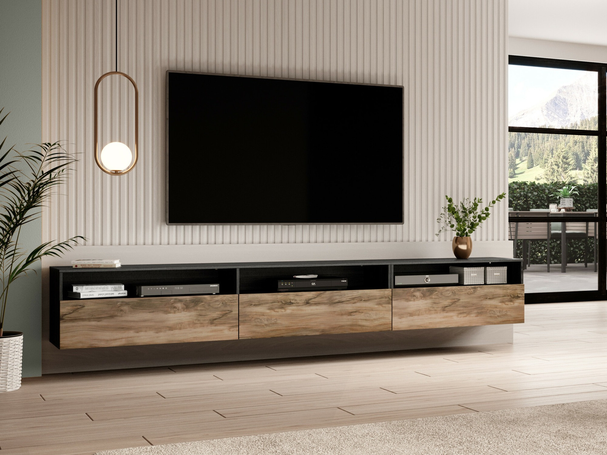 TV komoda Serodeu 105 (Orah + Tamno smeđa)