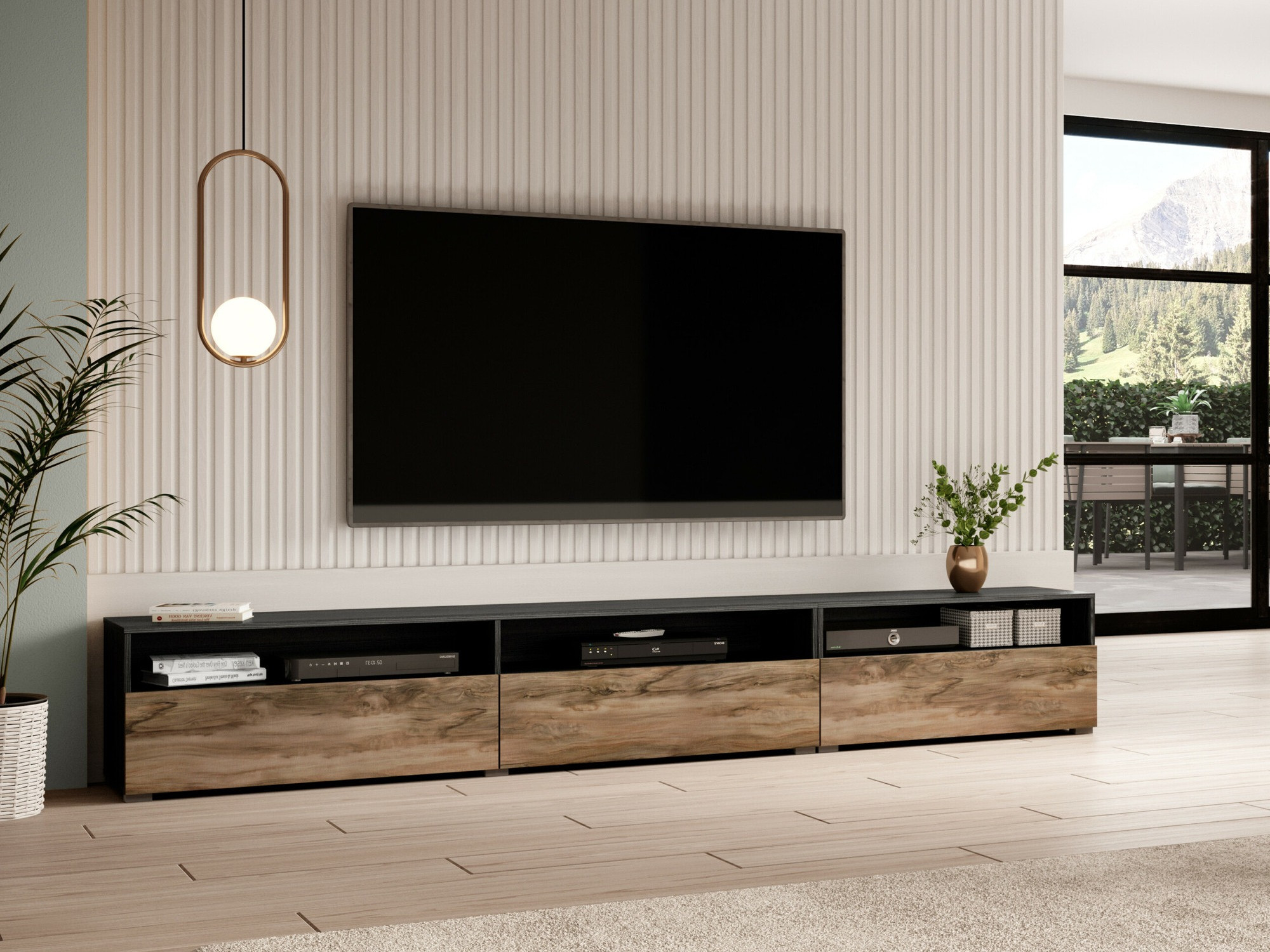 TV komoda Serodeu 105 (Orah + Tamno smeđa)
