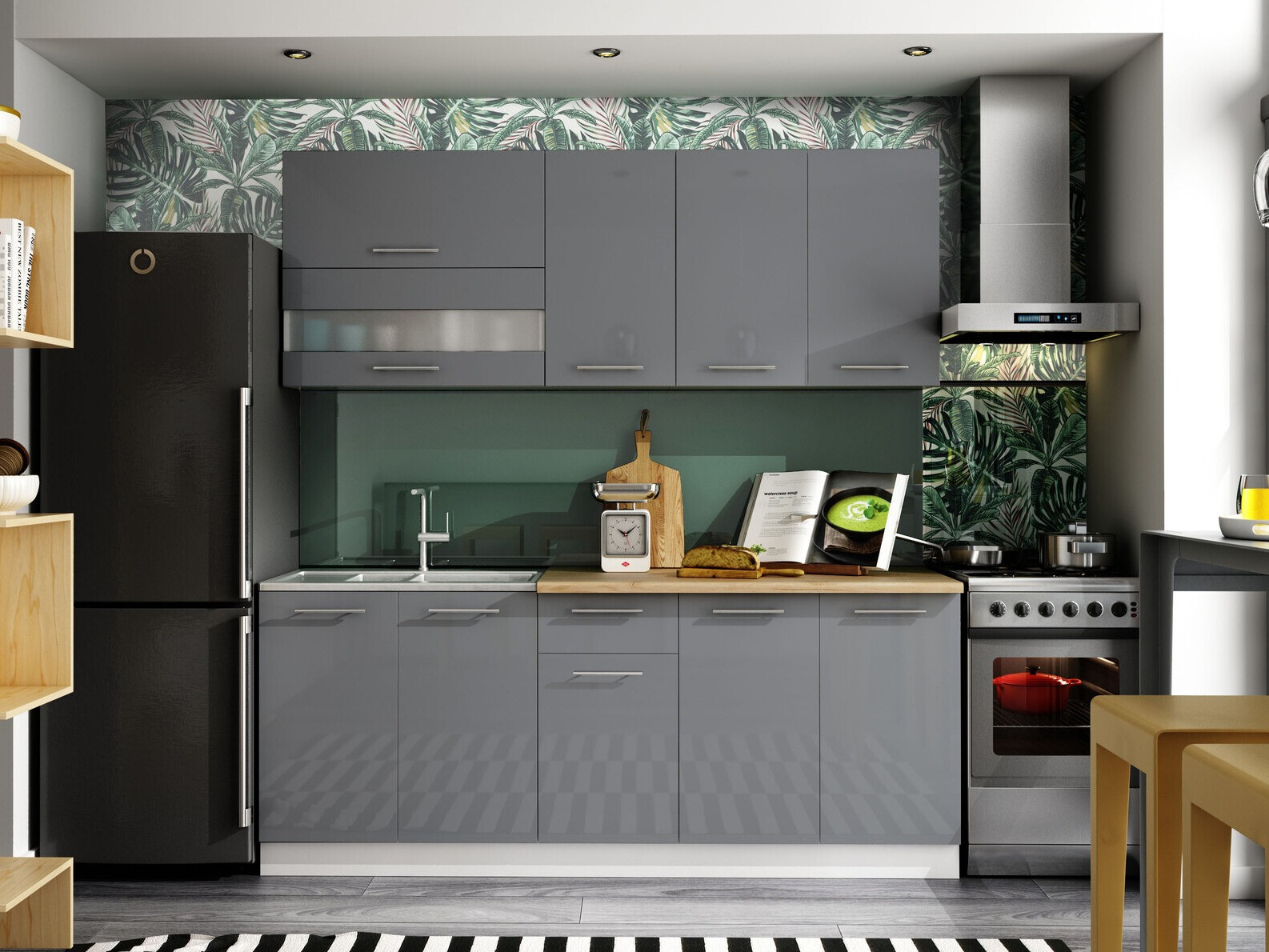 Modularni ormar sa fiokom i vratima Tiffa Grey 138