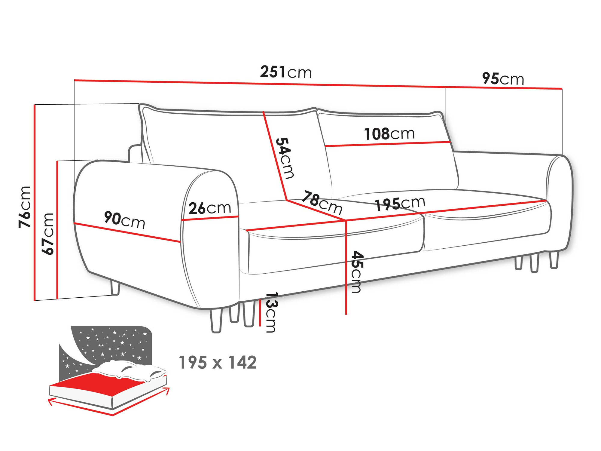 Sofa na razvlačenje TrendyNest Cervalis (Onega 07)