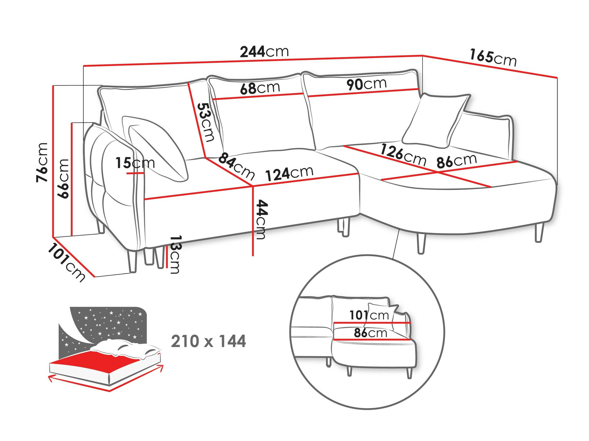 Ugaona sofa TrendyNest 101 (Onega 02)