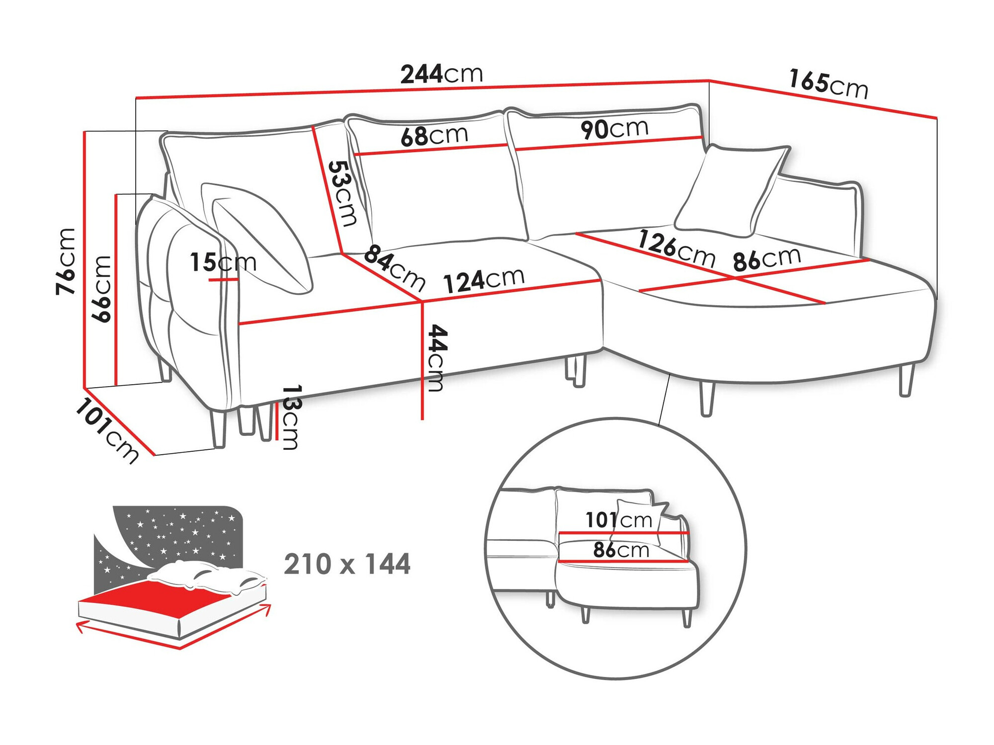 Ugaona sofa TrendyNest 101 (Onega 10)