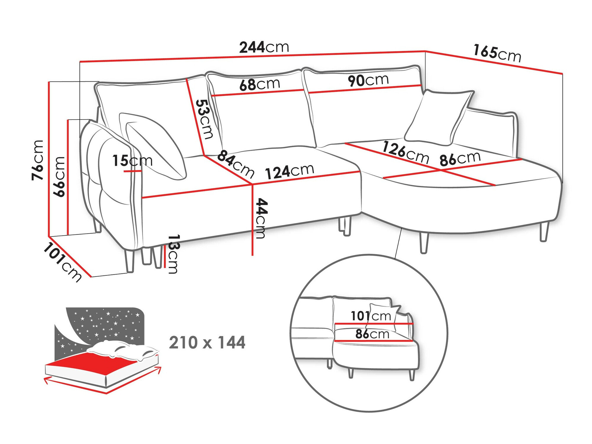 Ugaona sofa TrendyNest 101 (Onega 11)