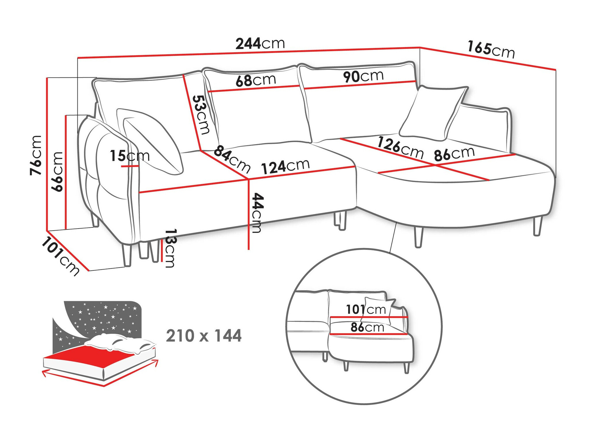 Ugaona sofa TrendyNest 101 (Onega 11)