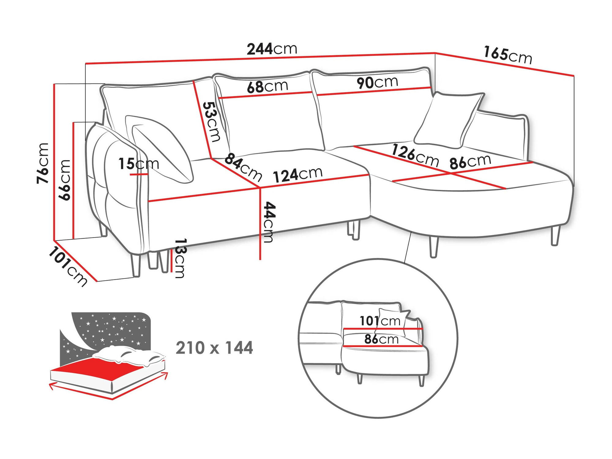 Ugaona sofa TrendyNest 101 (Onega 14)