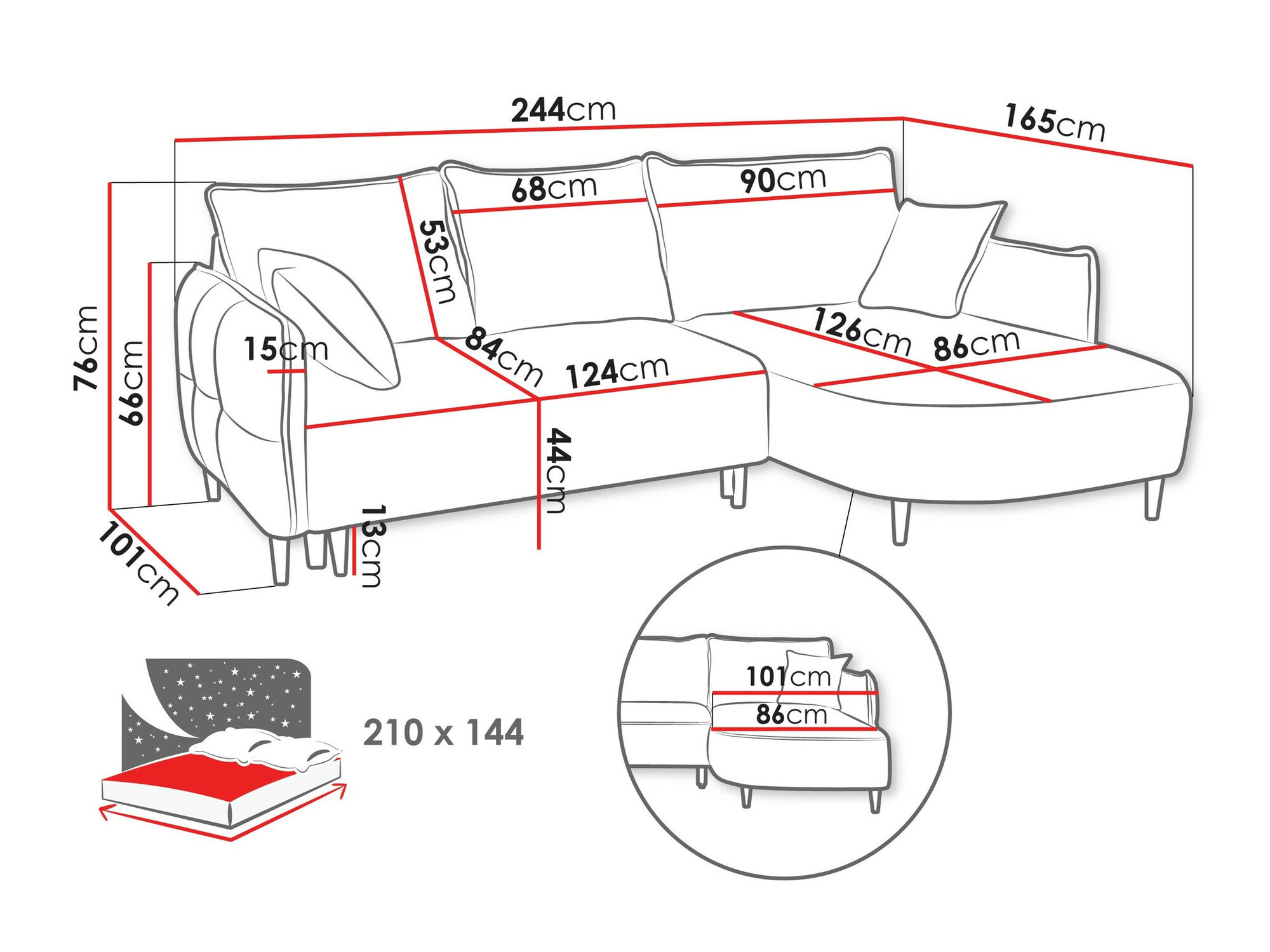 Ugaona sofa TrendyNest 101 (Onega 14)
