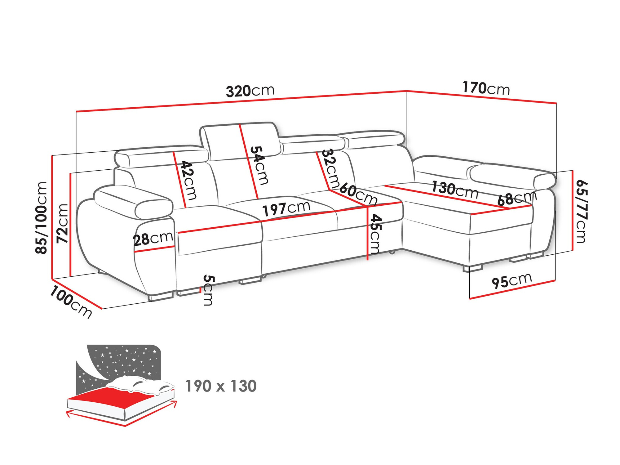 Ugaona sofa Columbus 227 (Aragon 80)
