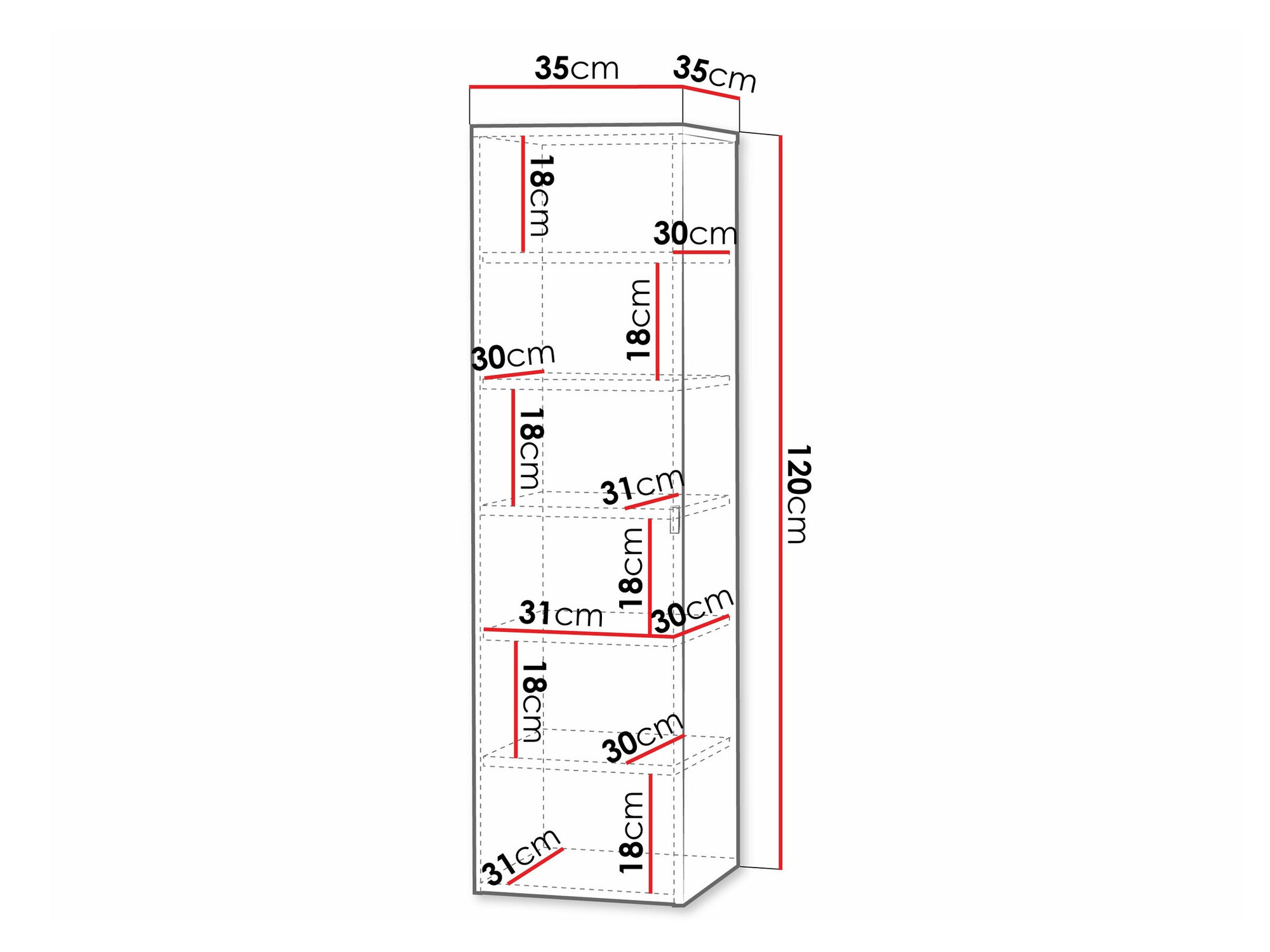 Zidni ormarić za kupatilo Levelbu 108 (Belo + Sjajno belo)