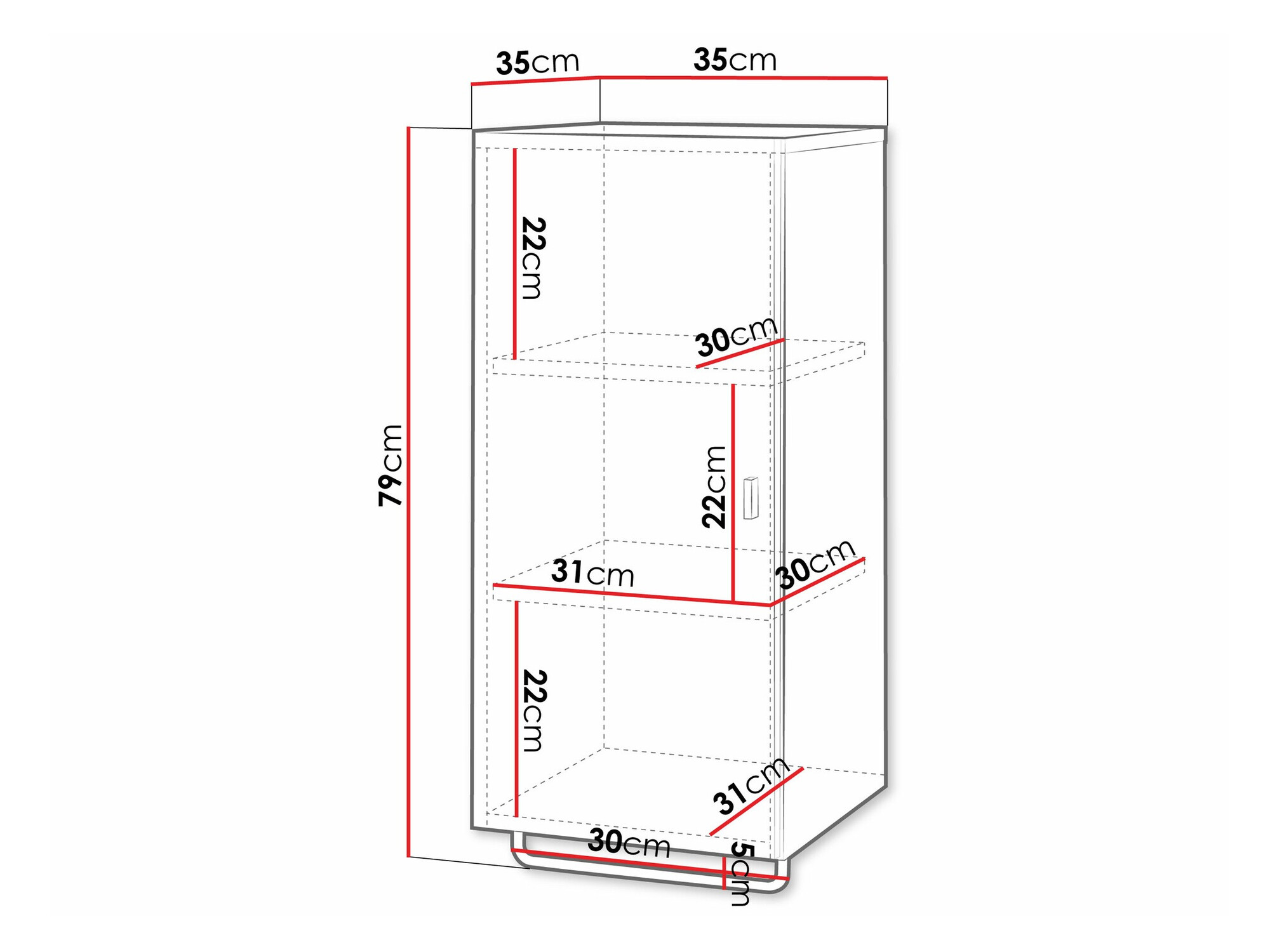 Zidni ormarić za kupatilo Natar I (Belo + Sjajno belo)