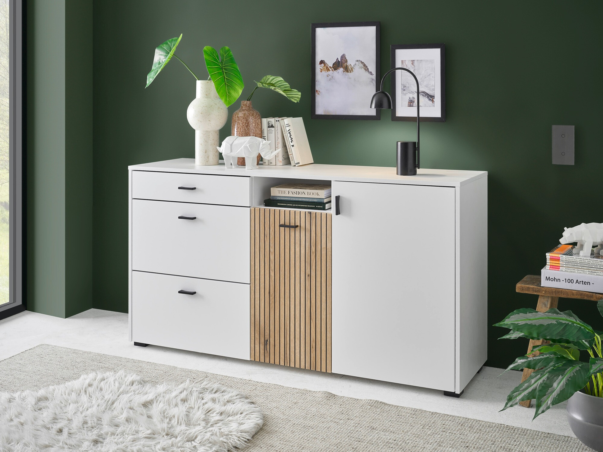 Komoda Belmelu 107 (Belo + Hrast)