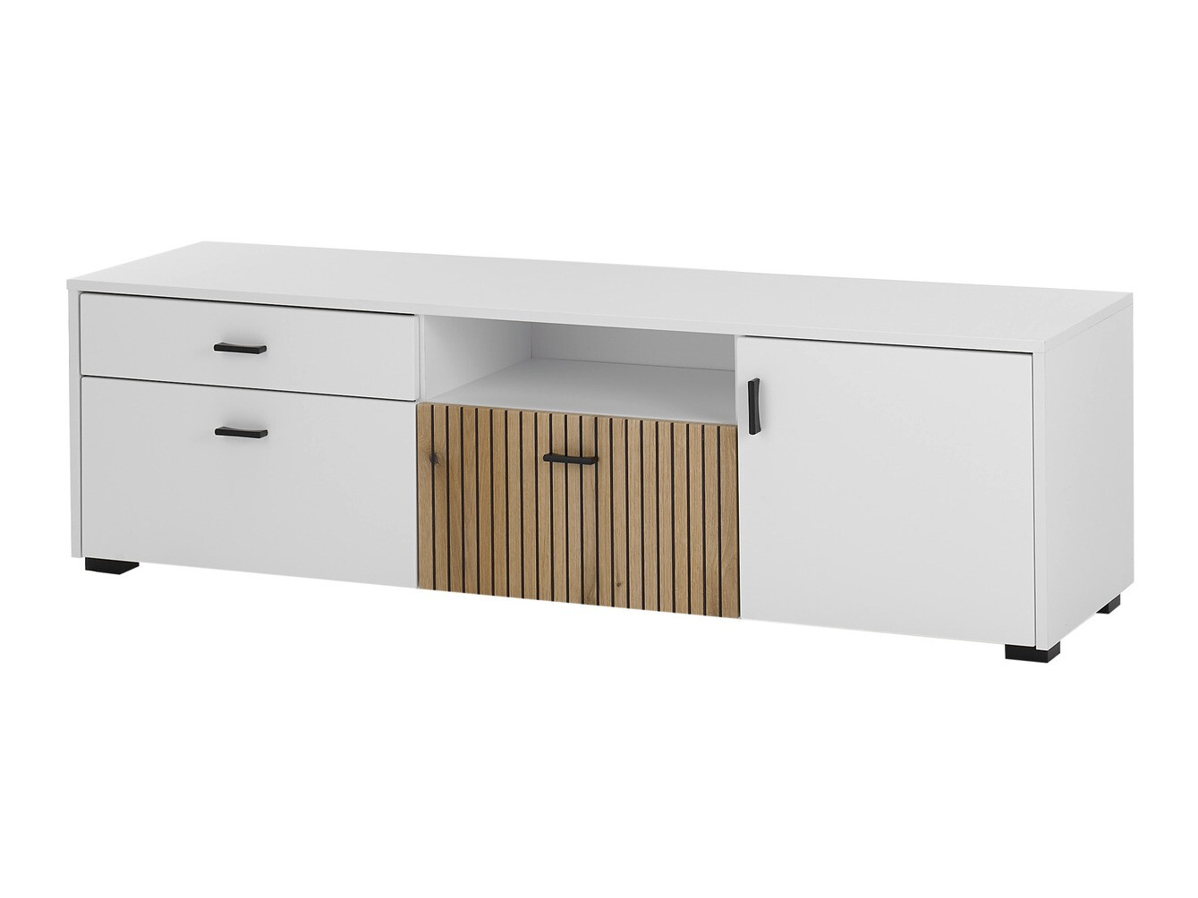 TV komoda Belmelu 105 (Belo + Hrast)