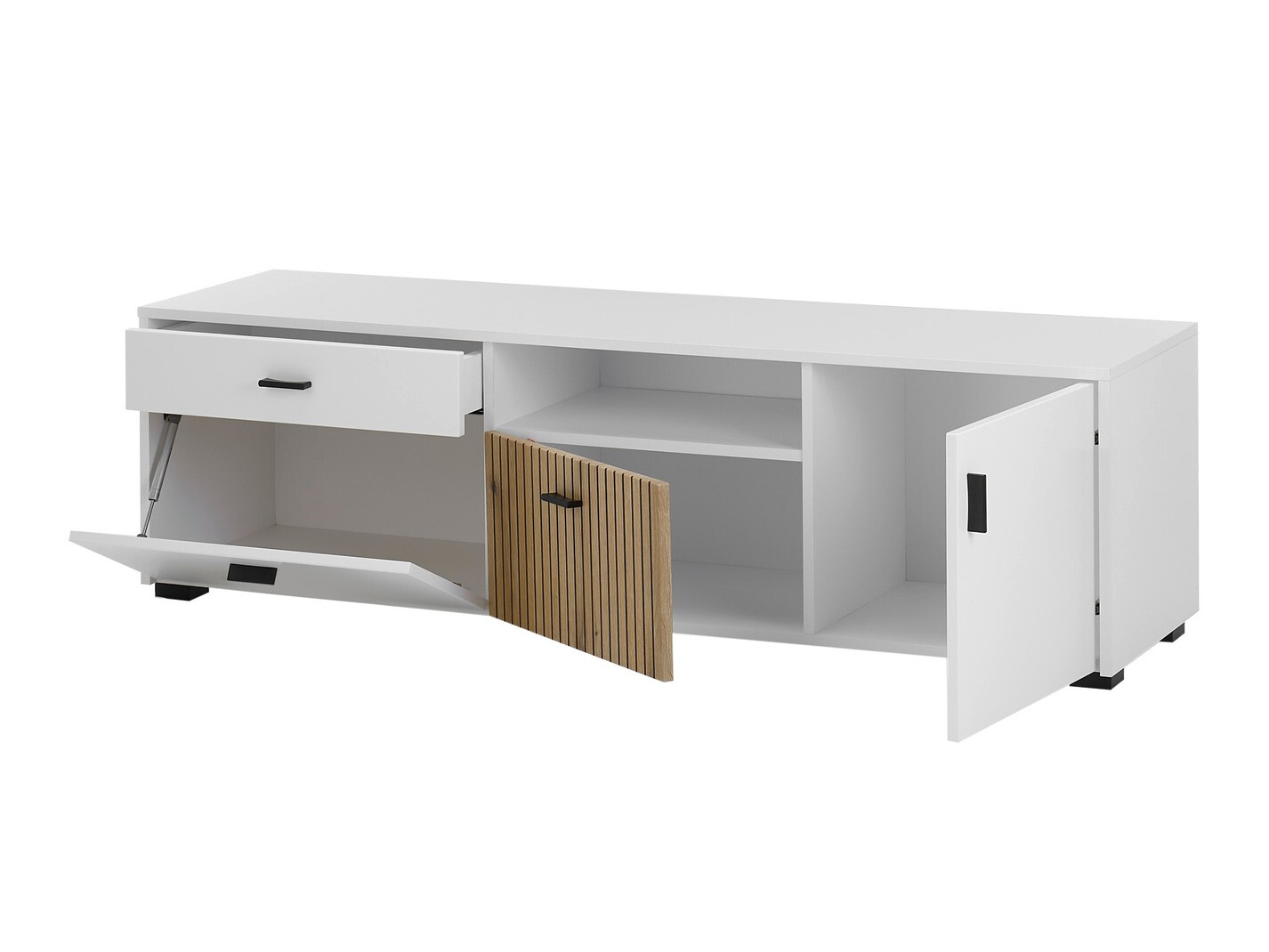 TV komoda Belmelu 105 (Belo + Hrast)