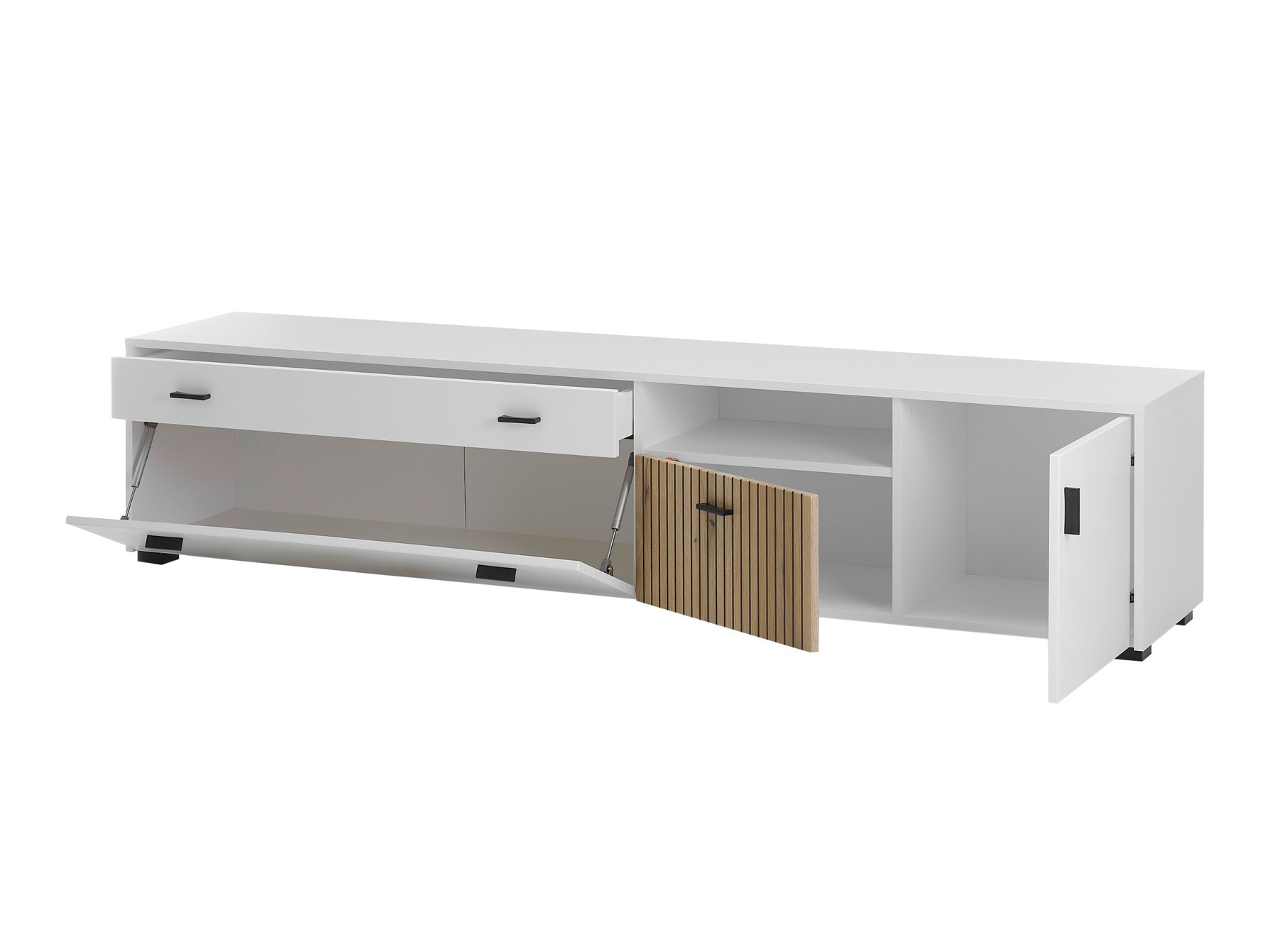 TV komoda Belmelu 106 (Belo + Hrast)