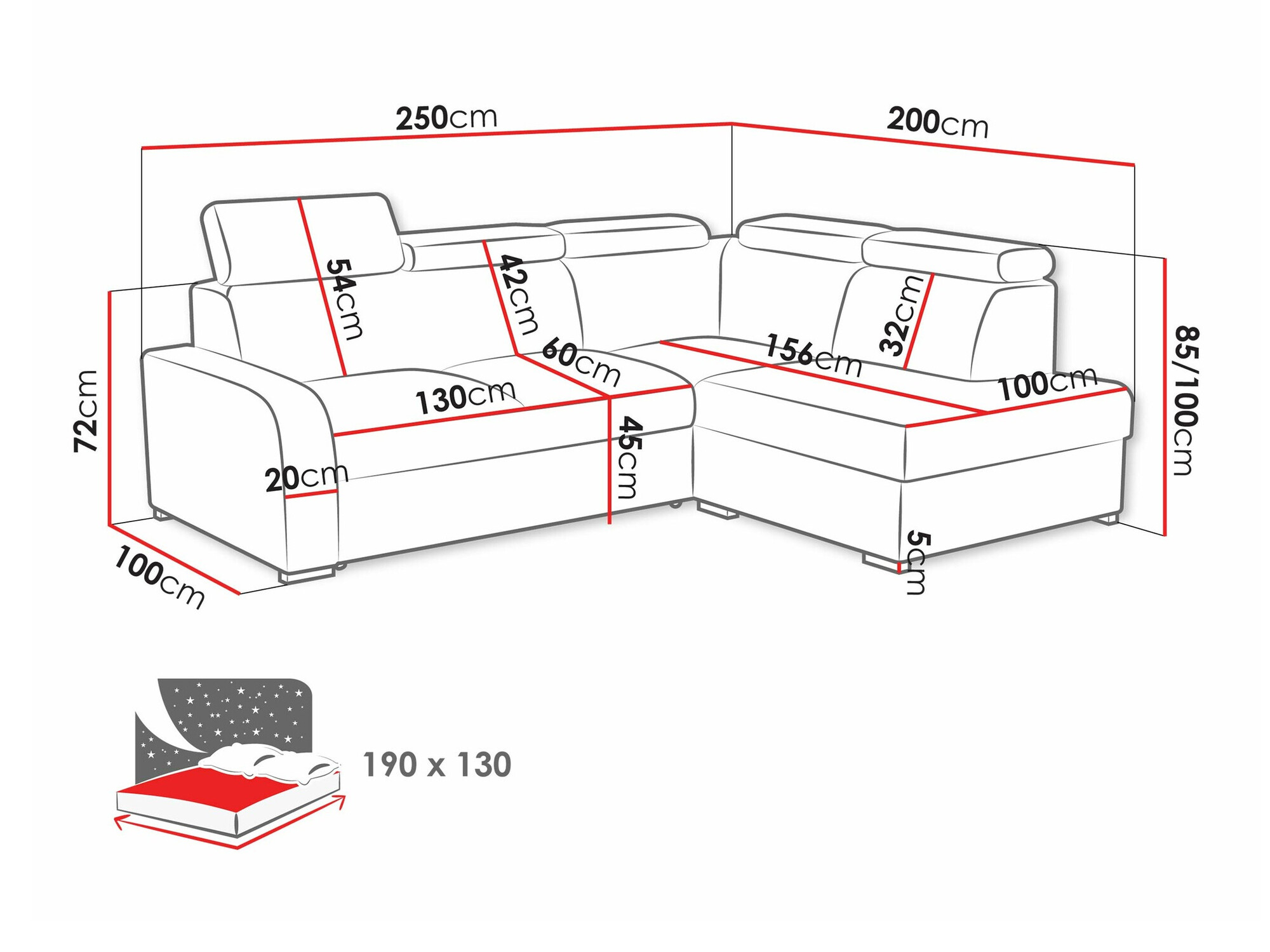 Ugaona sofa Etrcala 108 (Crown 15)