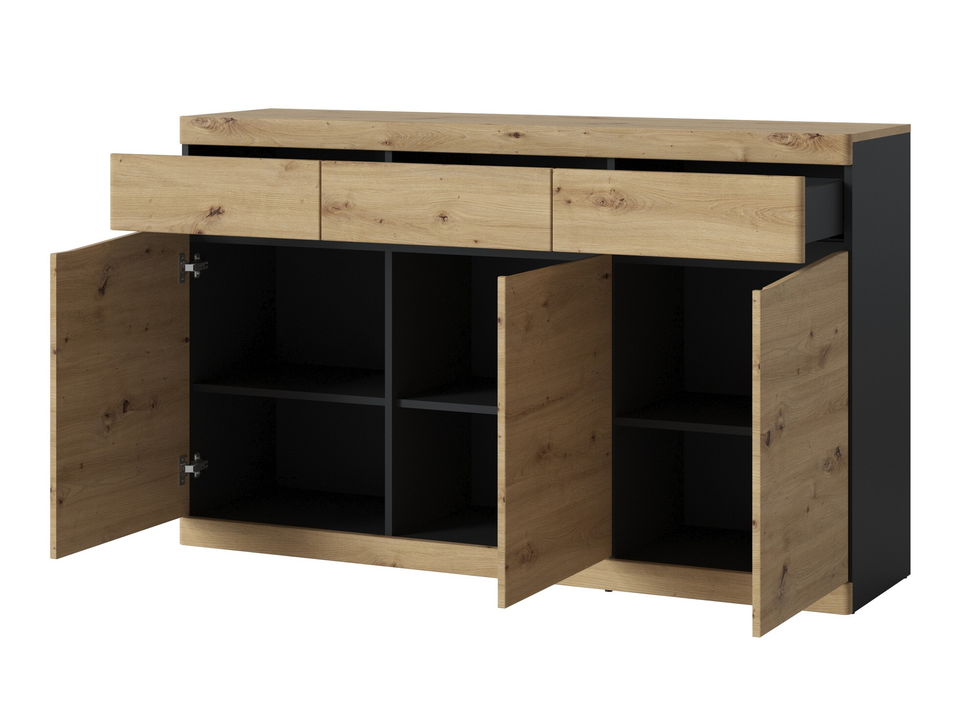 Komoda Venlori 123 (Antricit (ugalj) + Zanatski hrast)