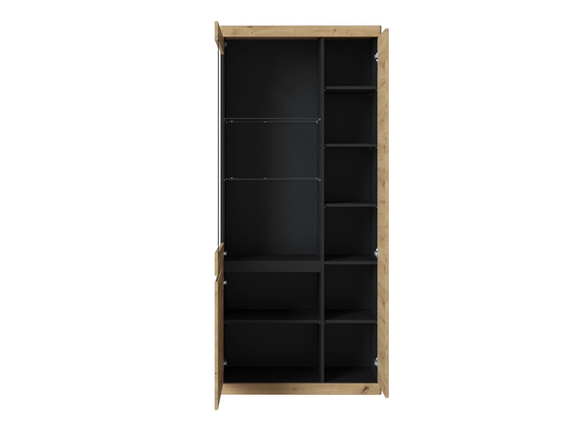 Polica Venlori 128 (Antricit (ugalj) + Zanatski hrast)