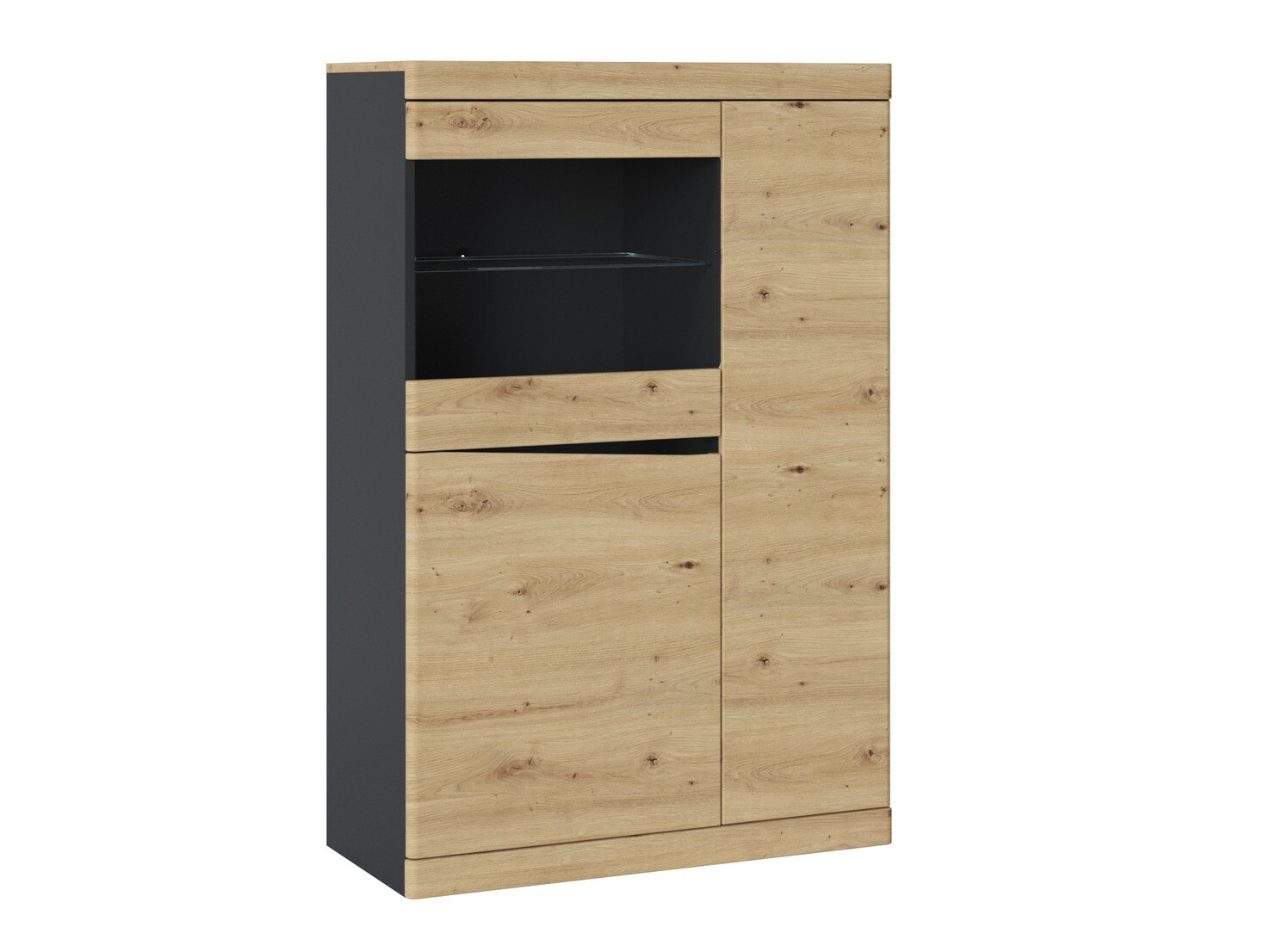 Polica Venlori 129 (Antracit + Artisan hrast)