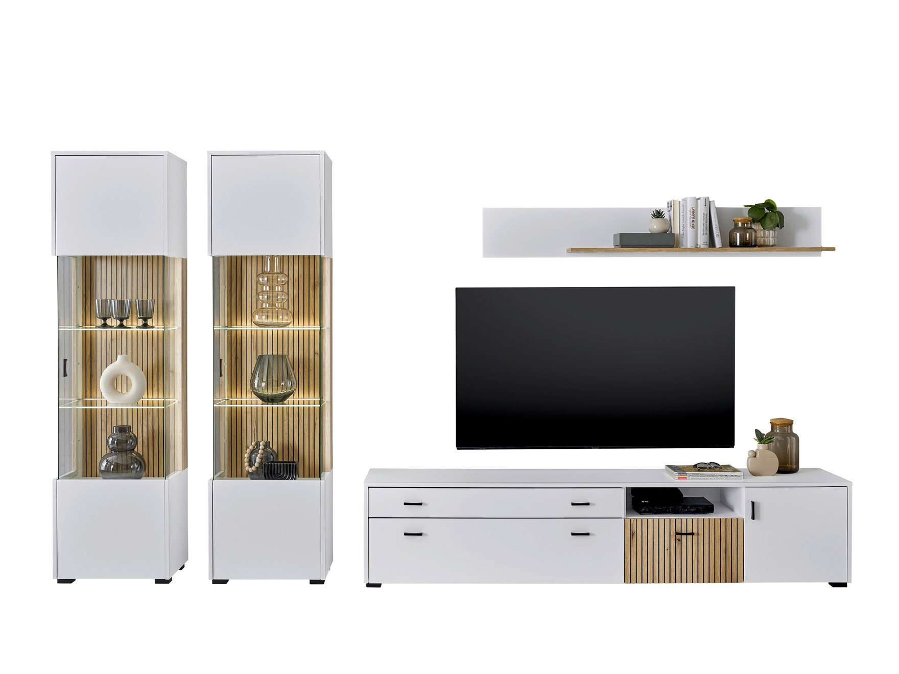 Set za dnevnu sobu Belmelu 117 (Belo + Hrast)