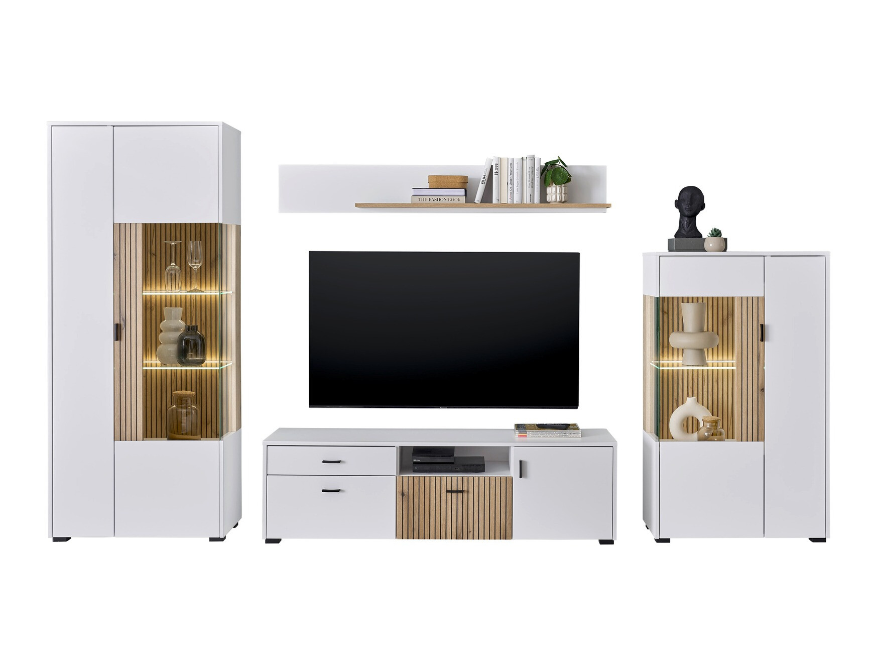 Set za dnevnu sobu Belmelu 118 (Belo + Hrast)