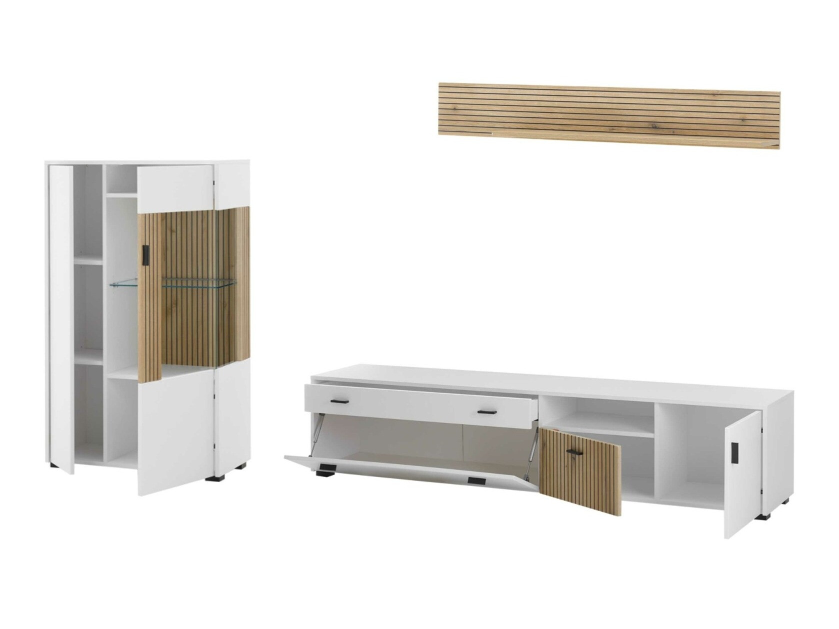 Set za dnevnu sobu Belmelu 119 (Belo + Hrast)