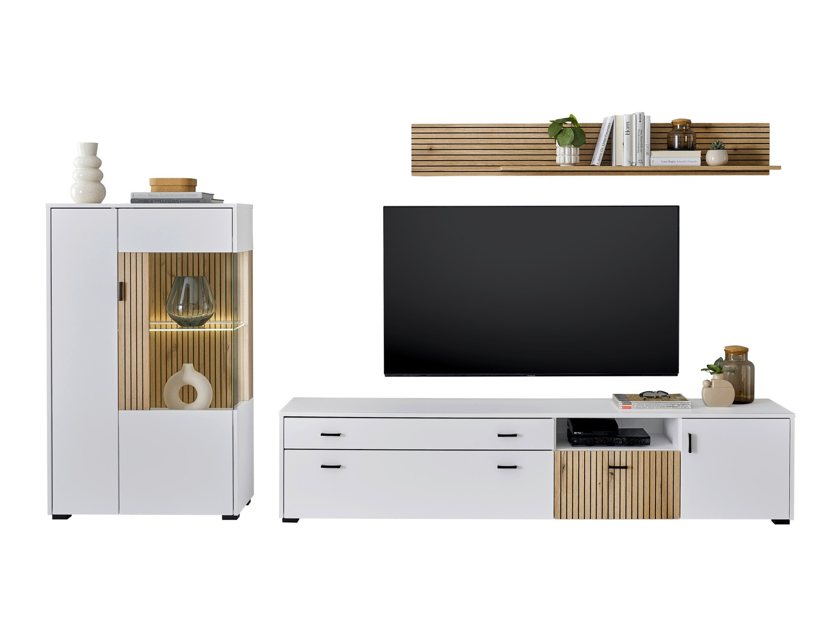 Set za dnevnu sobu Belmelu 119 (Belo + Hrast)