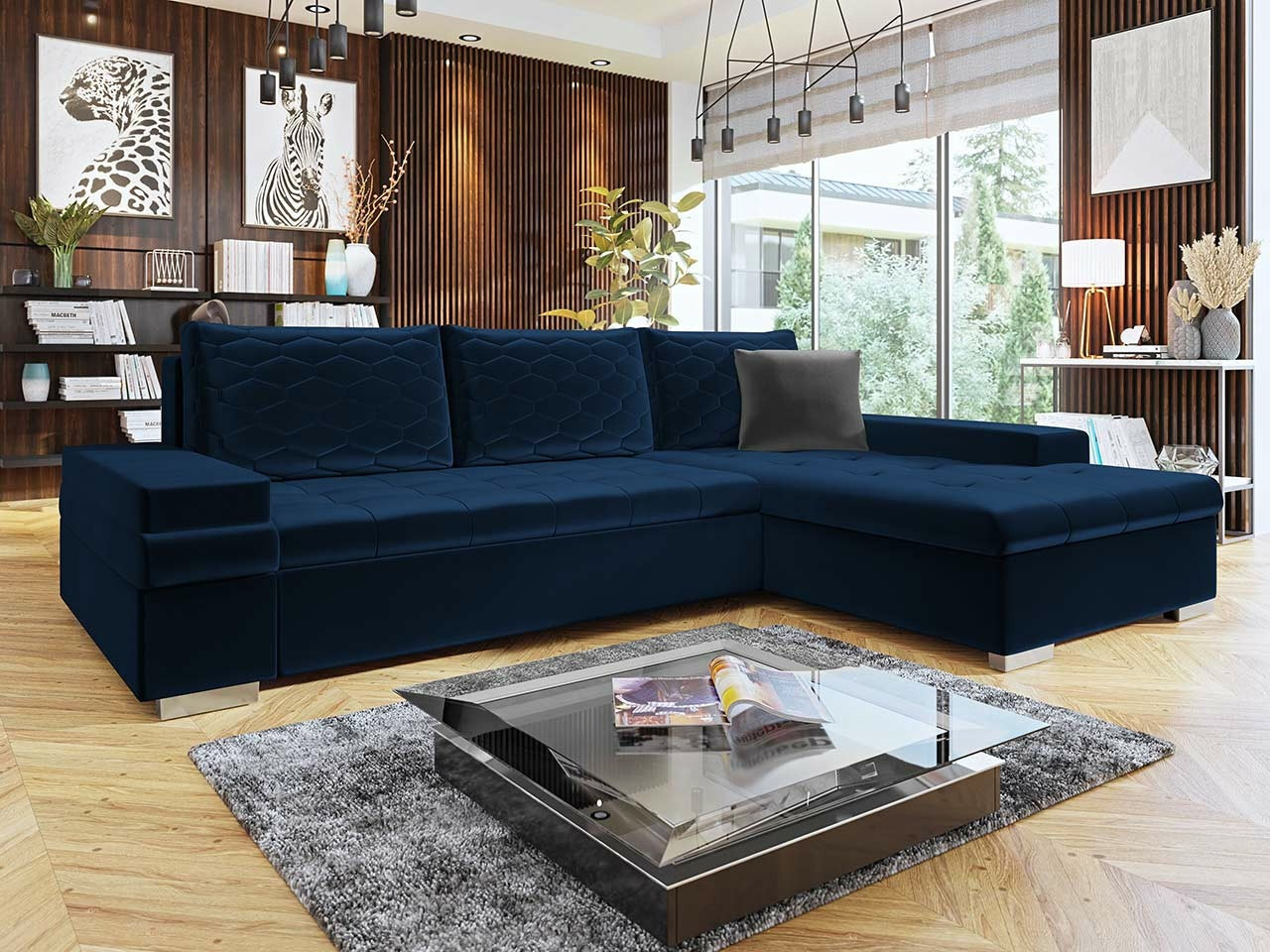 Ugaona sofa Comfivo 212 (Magic Velvet 2216 + Magic Velvet 2216 + Magic Velvet 2217)