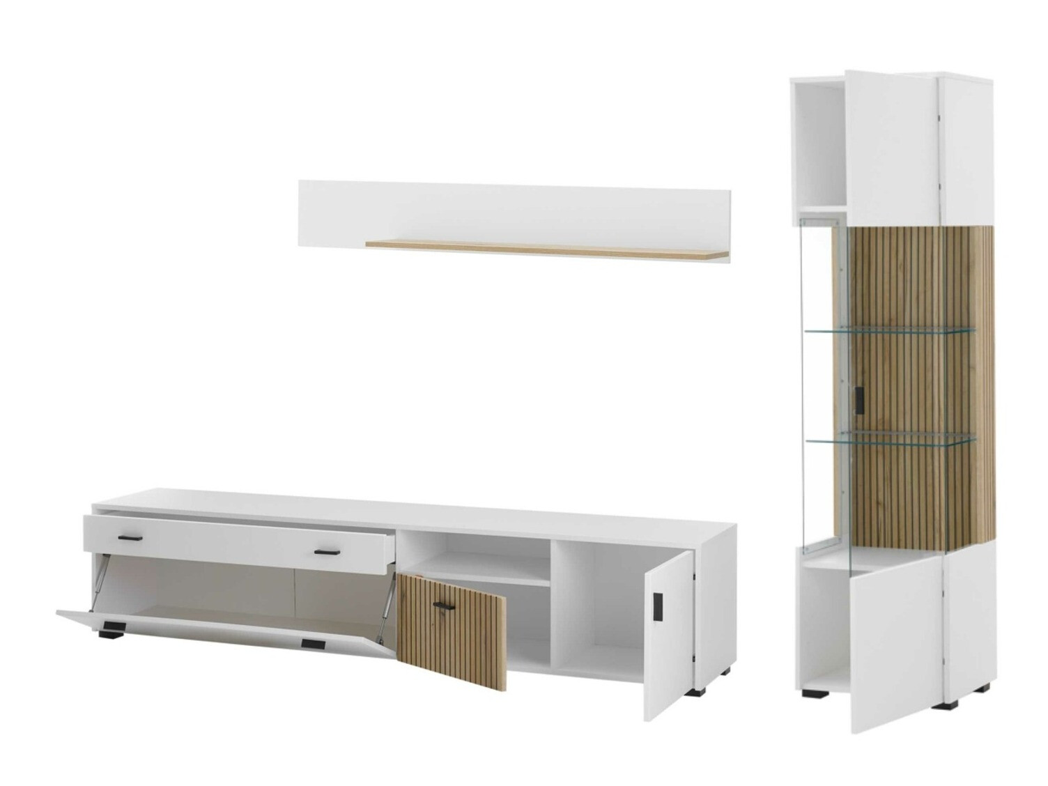Set za dnevnu sobu Belmelu 121 (Belo + Hrast)