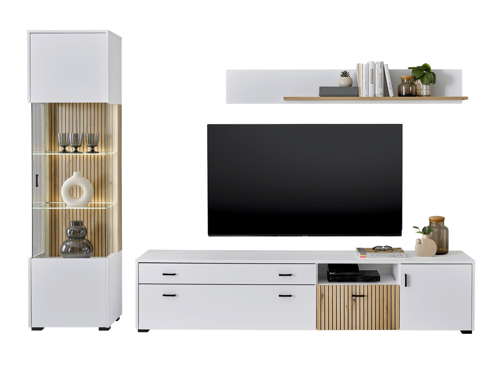 Set za dnevnu sobu Belmelu 121 (Belo + Hrast)