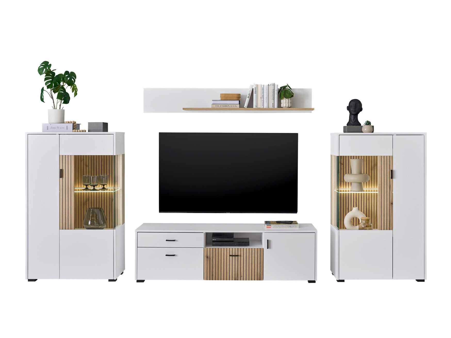 Set za dnevnu sobu Belmelu 122 (Belo + Hrast)