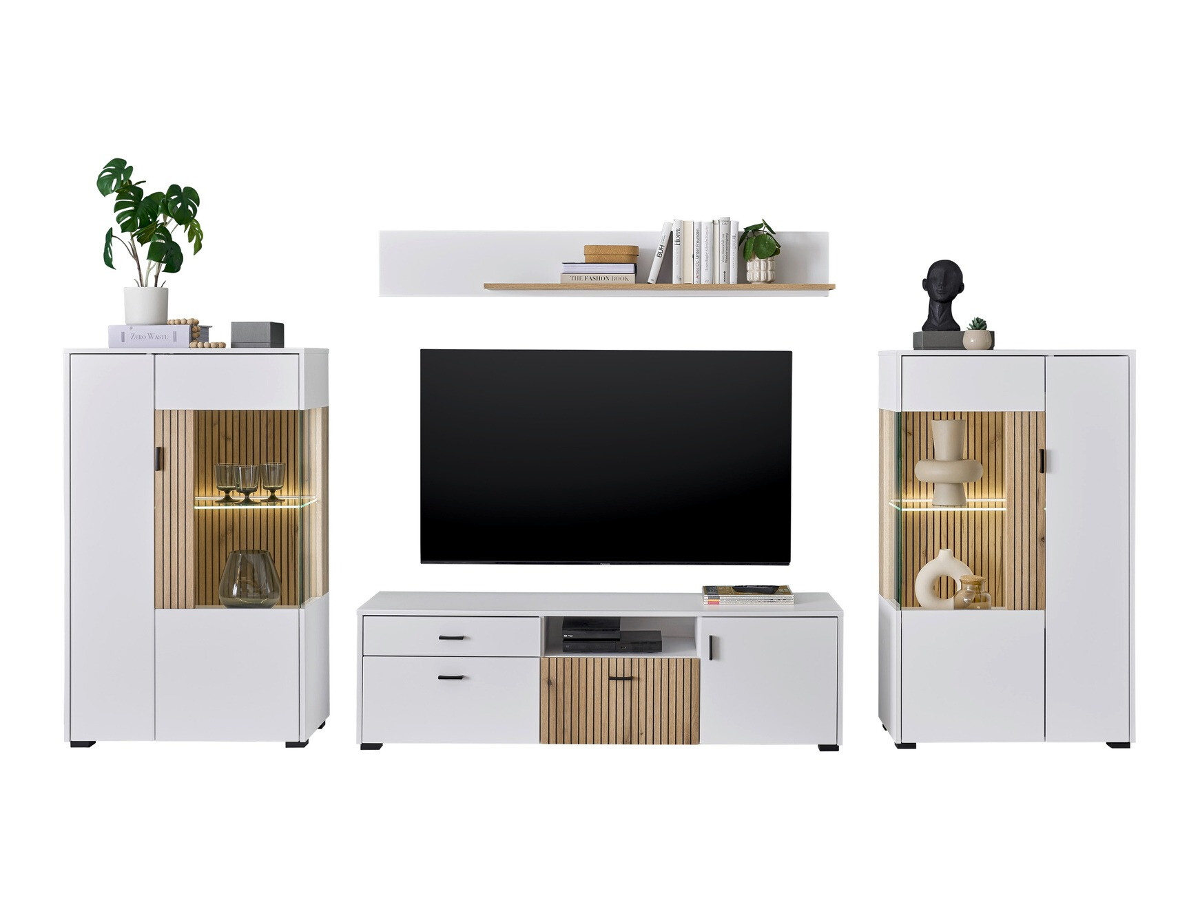 Set za dnevnu sobu Belmelu 122 (Belo + Hrast)