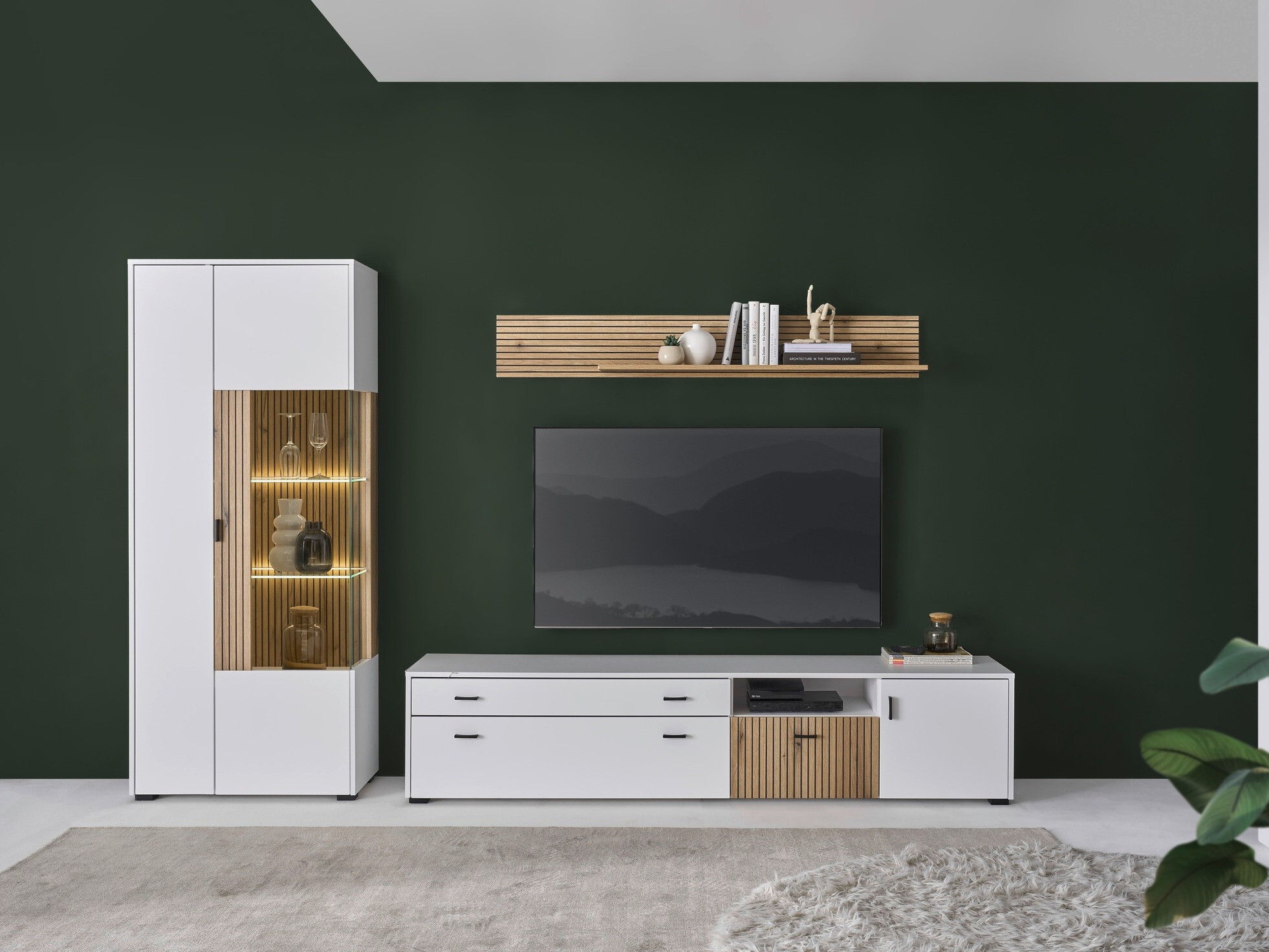 Set za dnevnu sobu Belmelu 123 (Belo + Hrast)