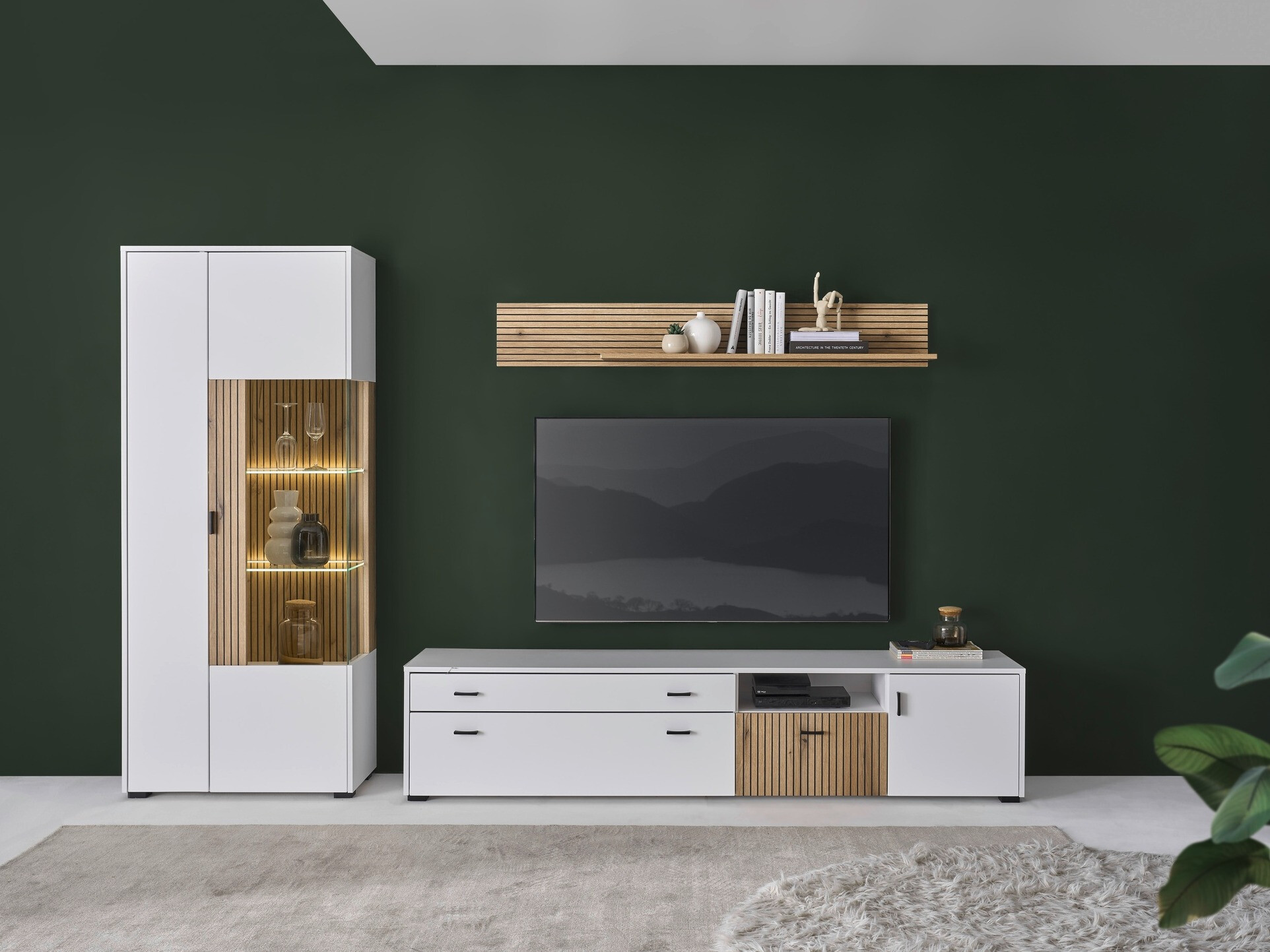 Set za dnevnu sobu Belmelu 123 (Belo + Hrast)