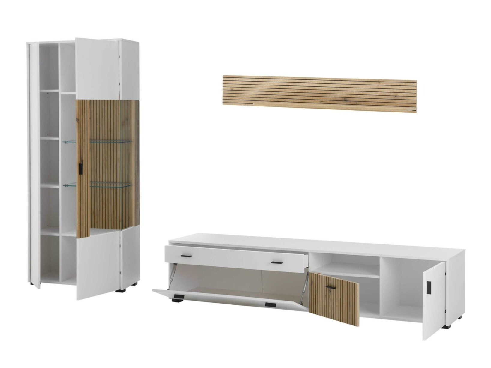 Set za dnevnu sobu Belmelu 123 (Belo + Hrast)